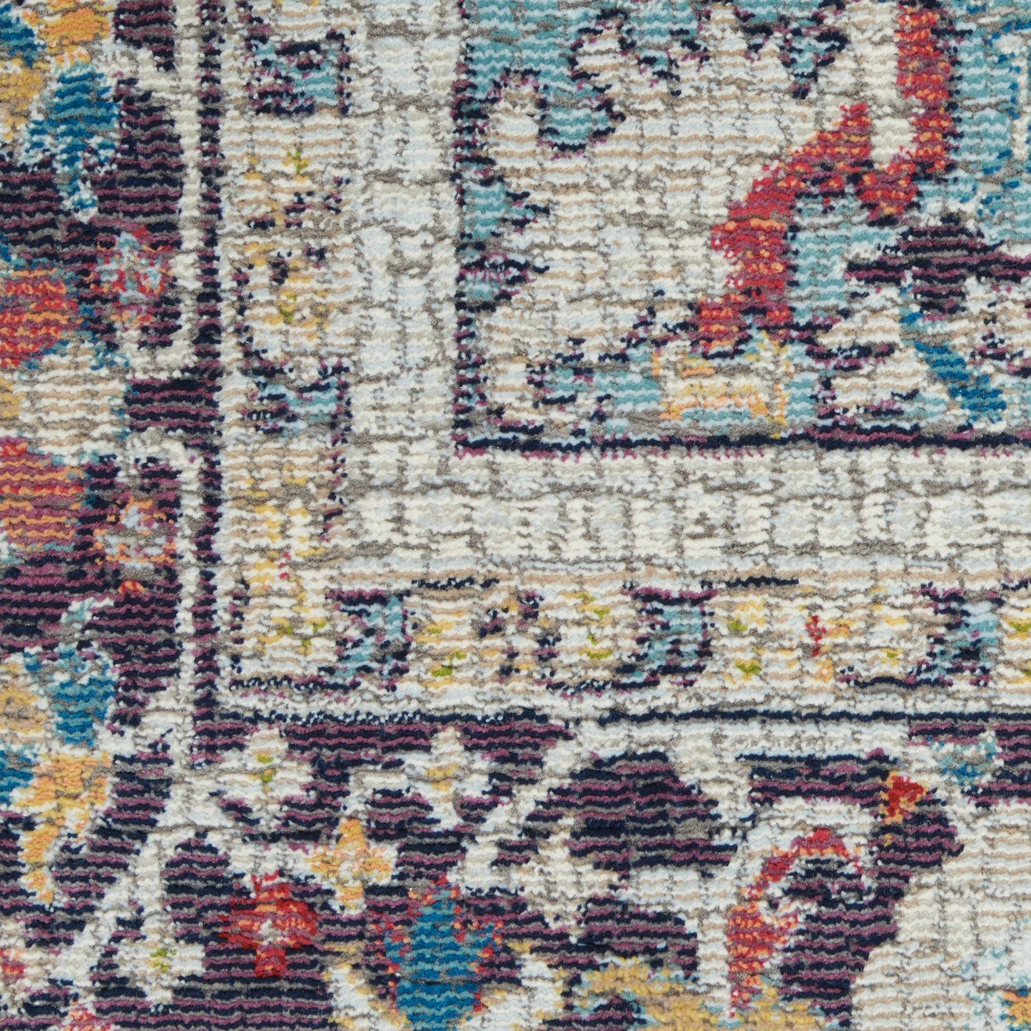 Nourison Ankara Global 5'3" x 7'6" Teal Multicolor Bohemian Indoor Rug