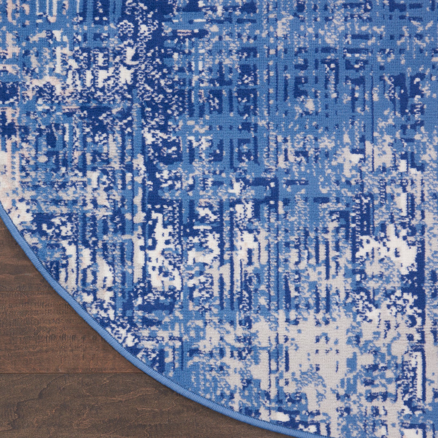 Nourison Whimsicle 8' x Round Blue Ivory Modern Indoor Rug