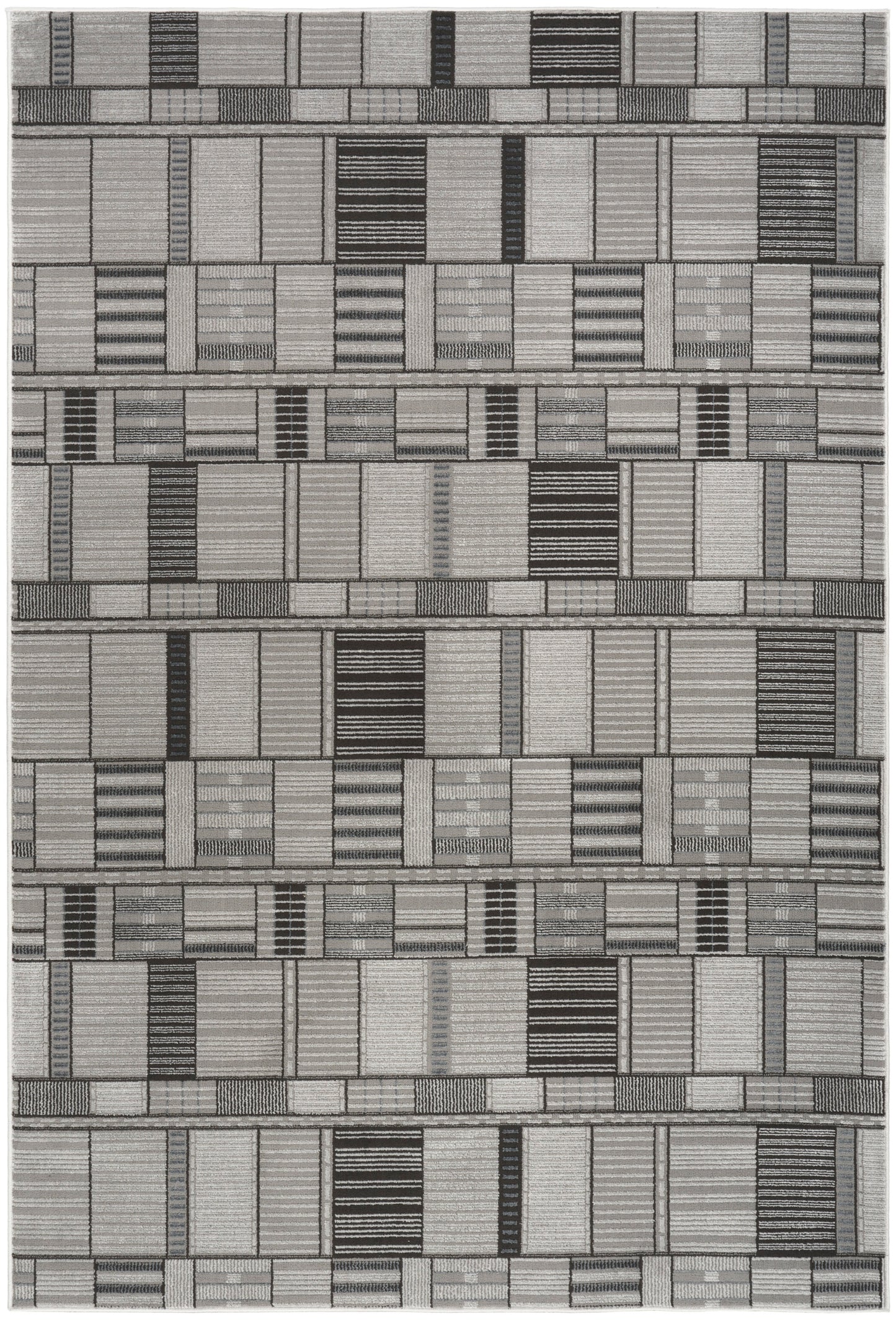 Nourison Nordic 5' x 7' Black Grey Modern Indoor Rug