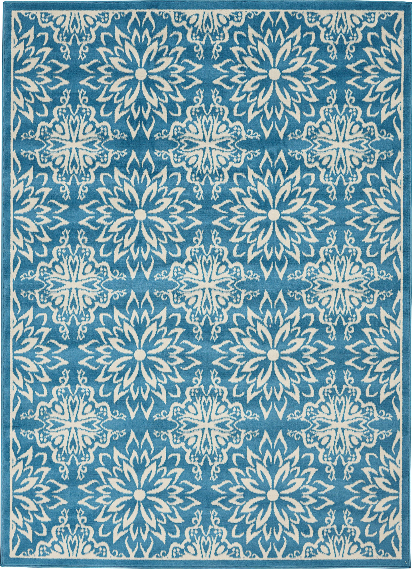 Nourison Jubilant 4' x 6' Ivory Blue Farmhouse Indoor Rug