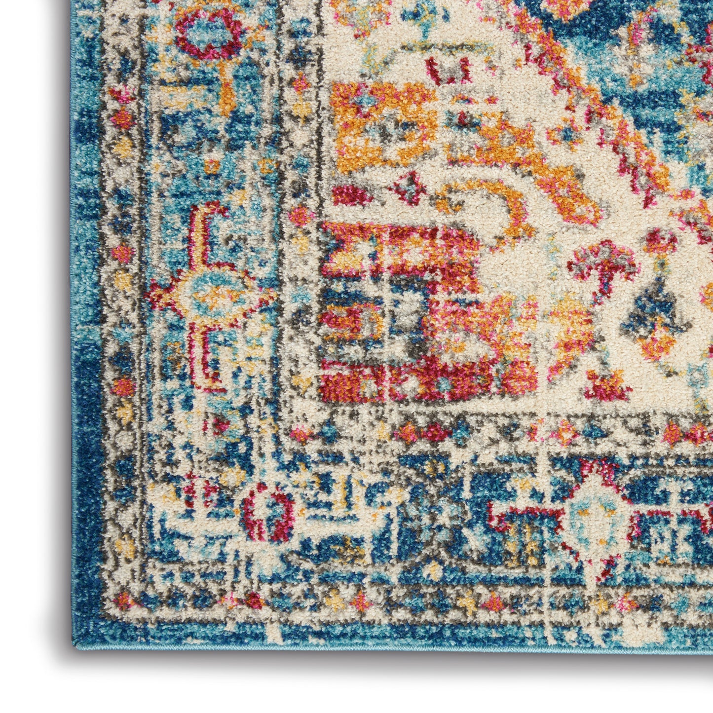 Nourison Passion 2'2" x 7'6" Ivory/Light Blue Bohemian Indoor Rug