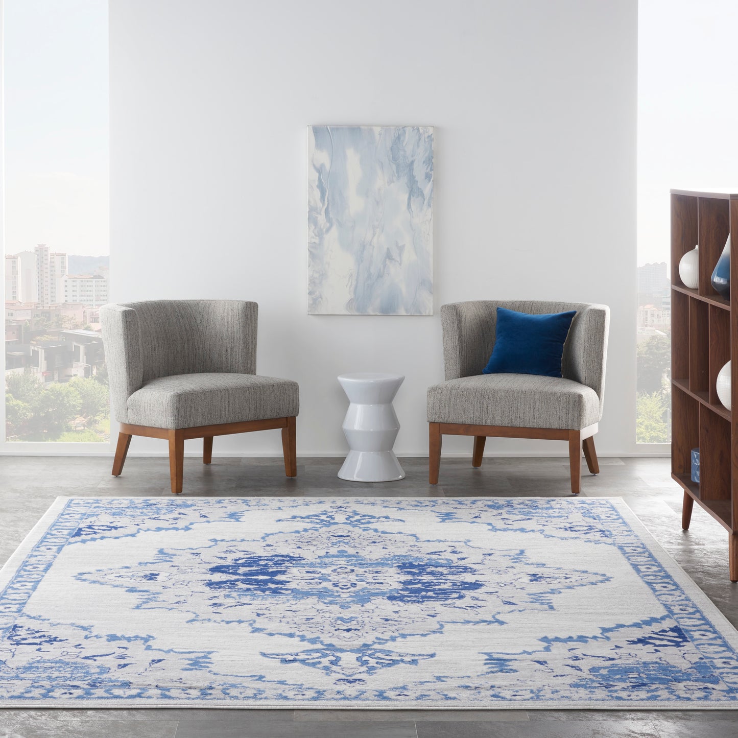 Nourison Whimsicle 8' x 10' Ivory Blue Bohemian Indoor Rug