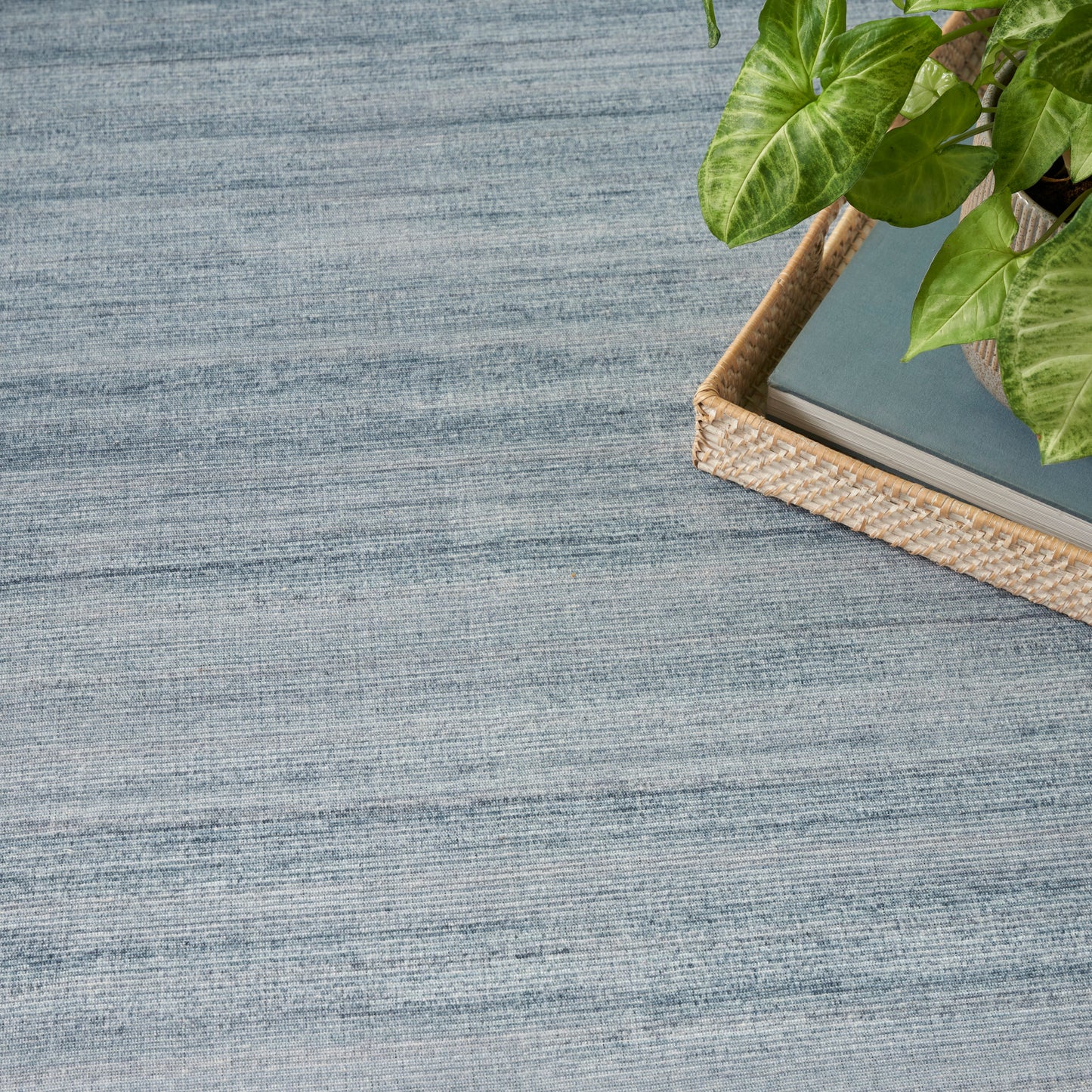 Nourison Washable Essentials 5'3" x 7'3" Aqua Modern Indoor Rug