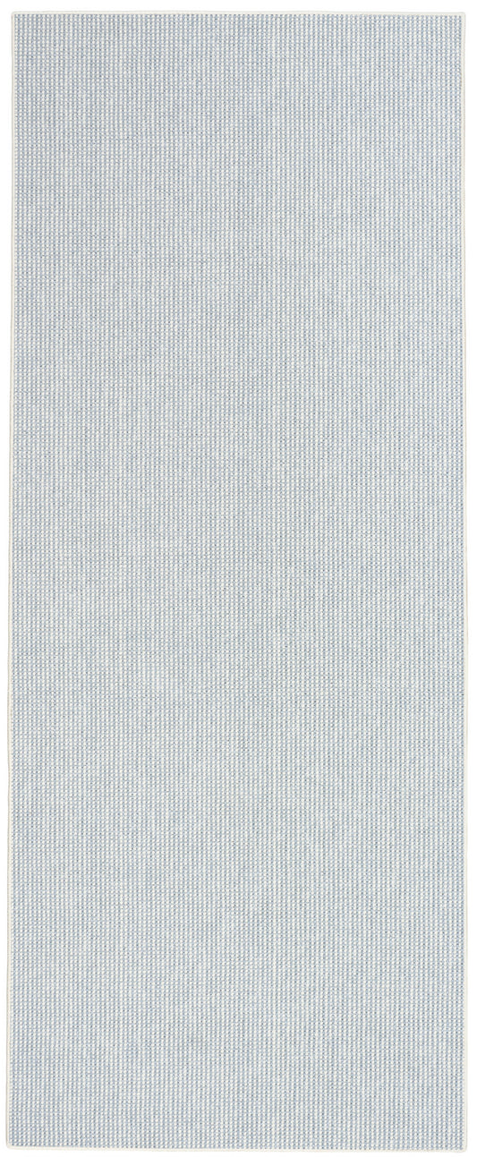 Nourison Natural Texture 2'3" x 7'6" Ivory Blue Farmhouse Indoor Rug