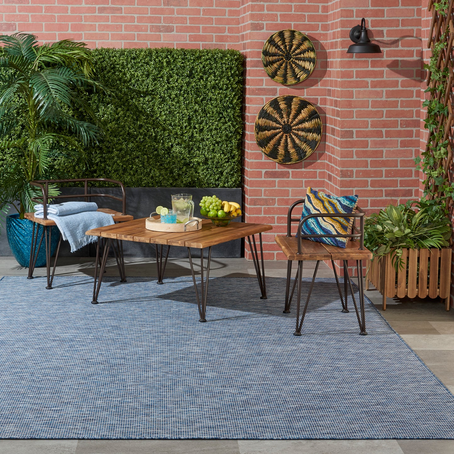 Nourison Positano 10' x 14' Navy Blue Modern Rug