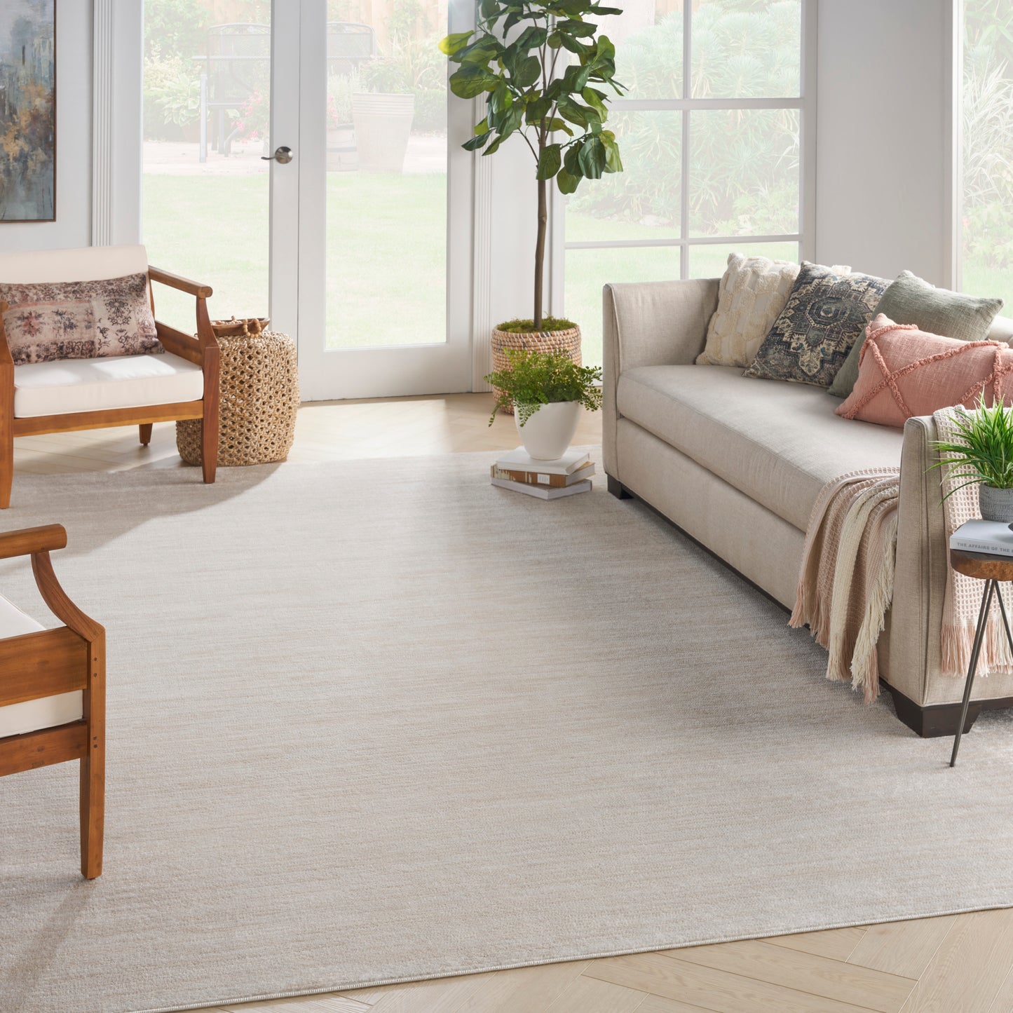 Nourison Nourison Essentials 9' x 12' Ivory Beige Outdoor Rug