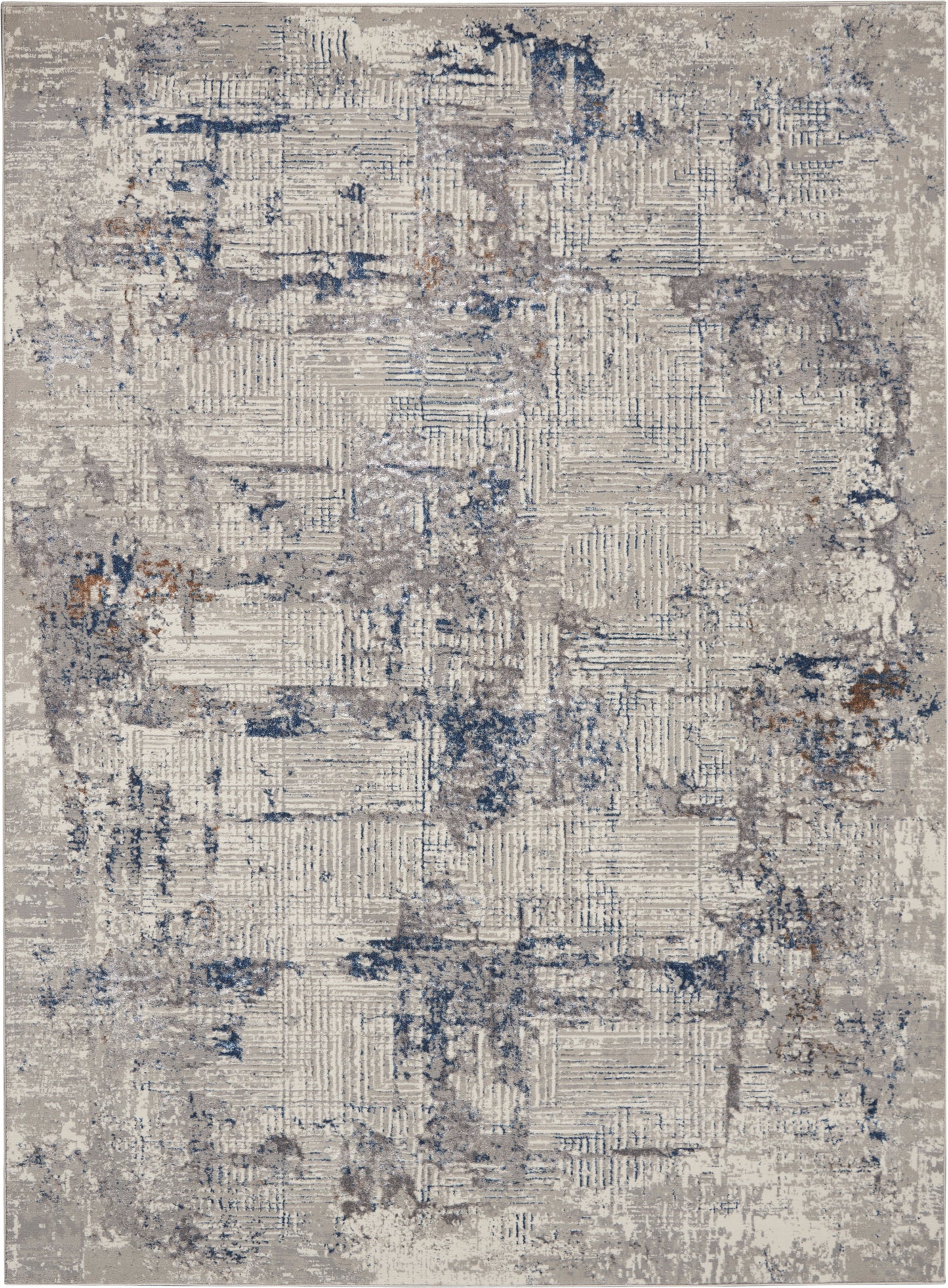 Nourison Royal Terrace 5'3" x 7'3" Ivory Blue Modern Indoor Rug