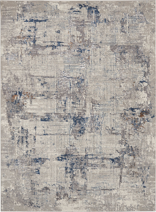 Nourison Royal Terrace 5'3" x 7'3" Ivory Blue Modern Indoor Rug