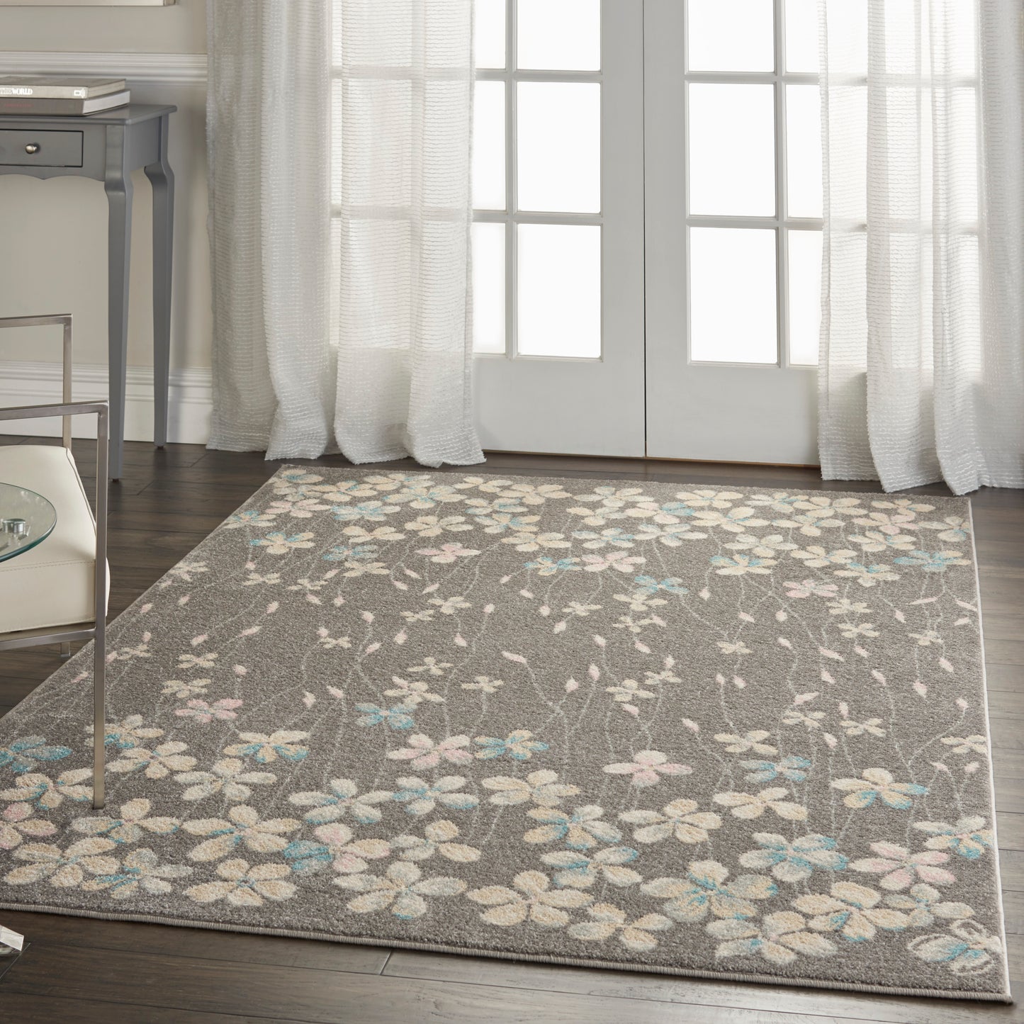 Nourison Tranquil 5'3" x 7'3" Grey Beige Contemporary Indoor Rug