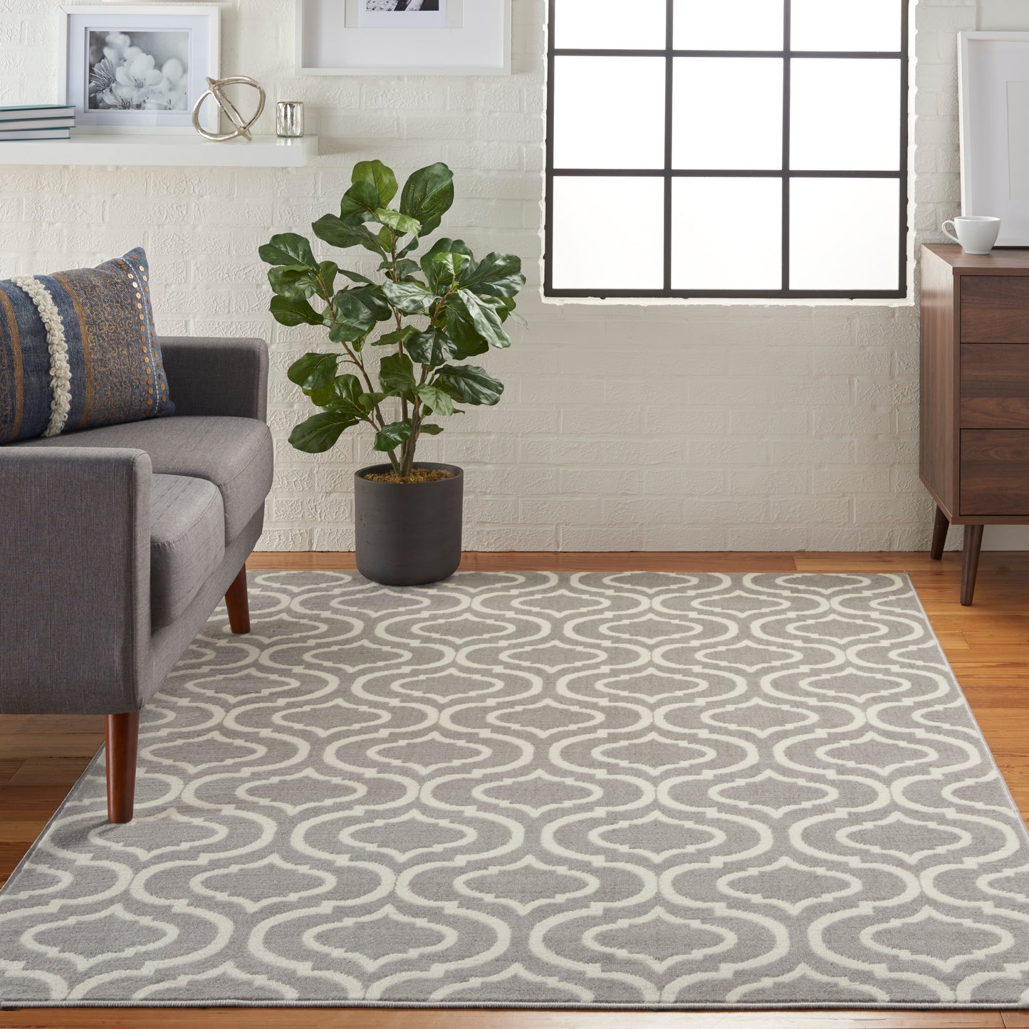 Nourison Jubilant 6' x 9' Grey Contemporary Indoor Rug