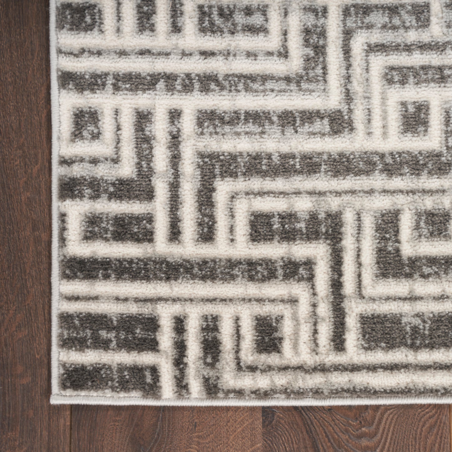 Nourison Serenity Home 3'11" x 5'11" Grey Ivory Modern Indoor Rug