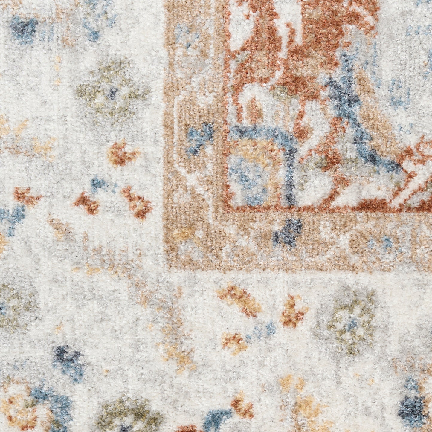 Nourison Astra Machine Washable 4' x 6' Rust Ivory Vintage Indoor Rug