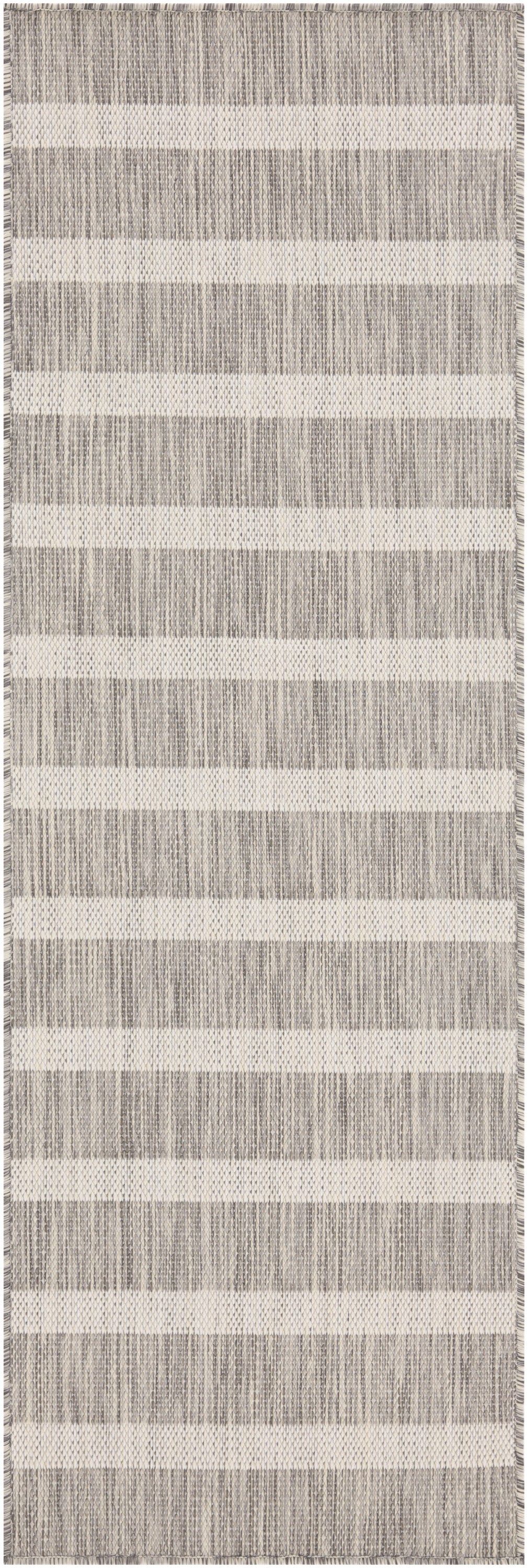 Nourison Positano 2' x 6' Grey Ivory Modern Rug