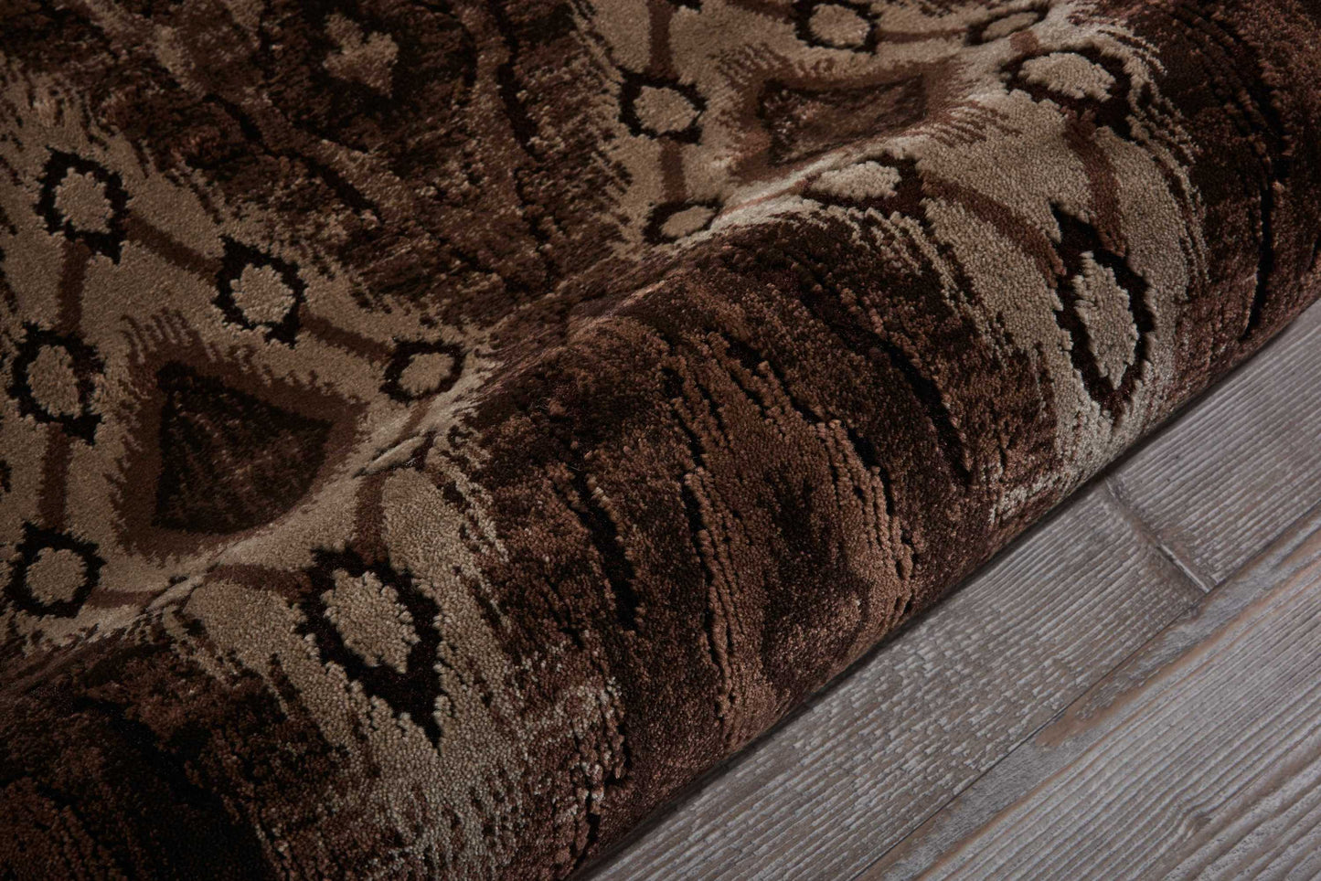 Nourison Karma 9'3" x 12'9" Chocolate Vintage Indoor Rug