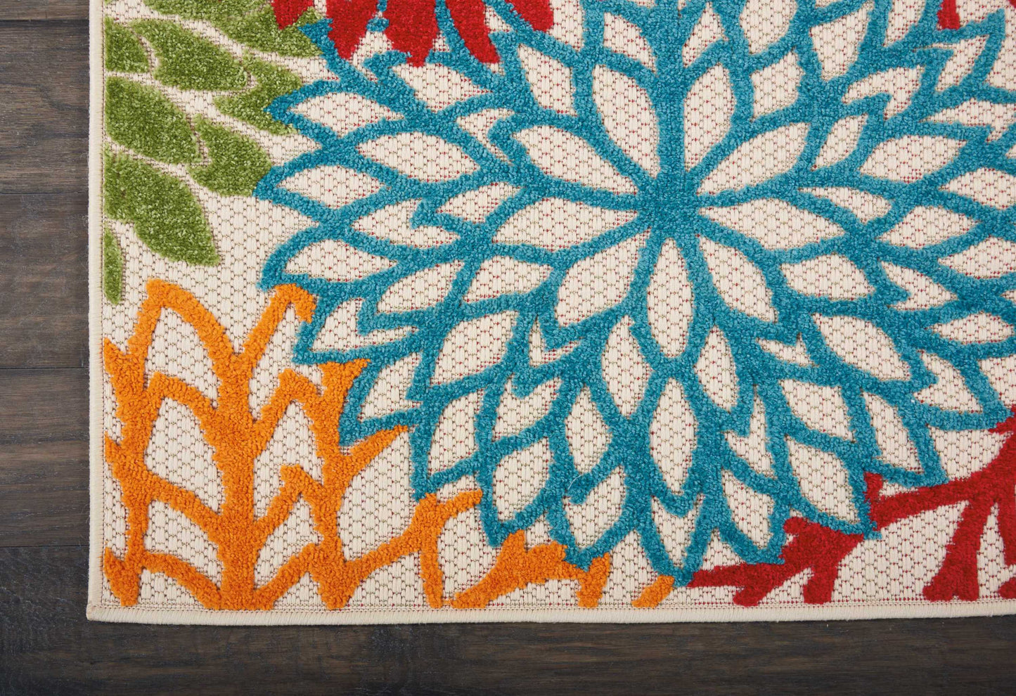 Nourison Aloha 2'3" x 8' Green Tropical Rug