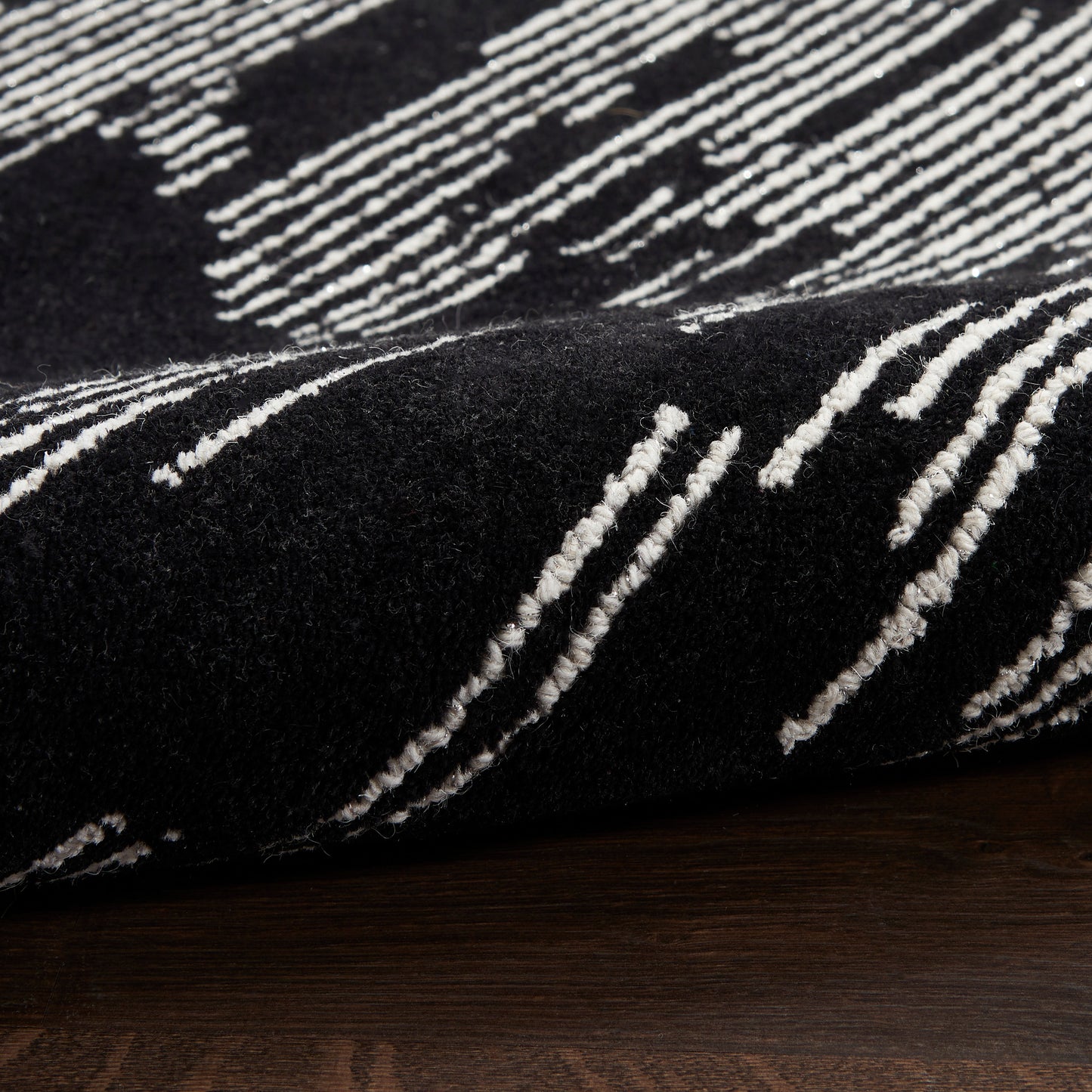 Michael Amini Ma30 Star 8'6" x 11'6" Black Ivory Modern Indoor Rug