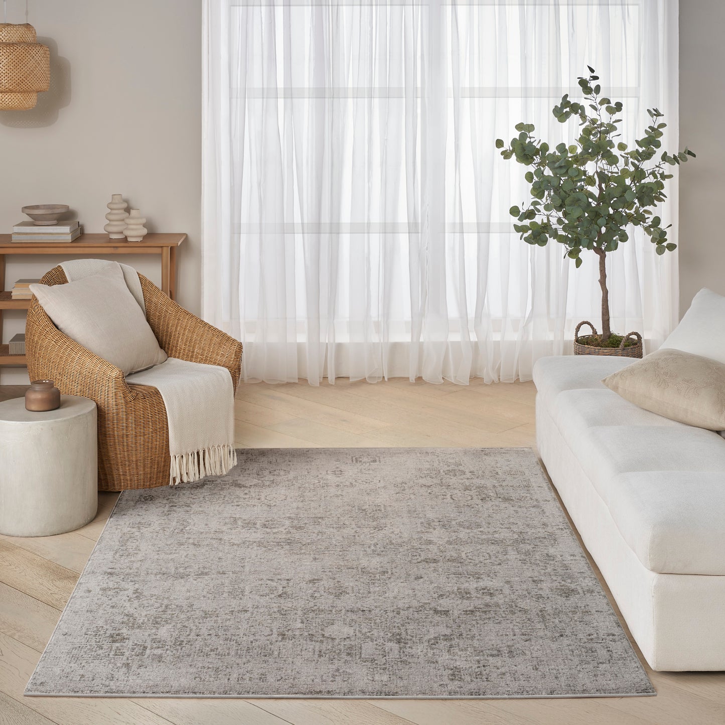 DKNY Pure Shades 4' x 6' Grey Vintage Indoor Rug