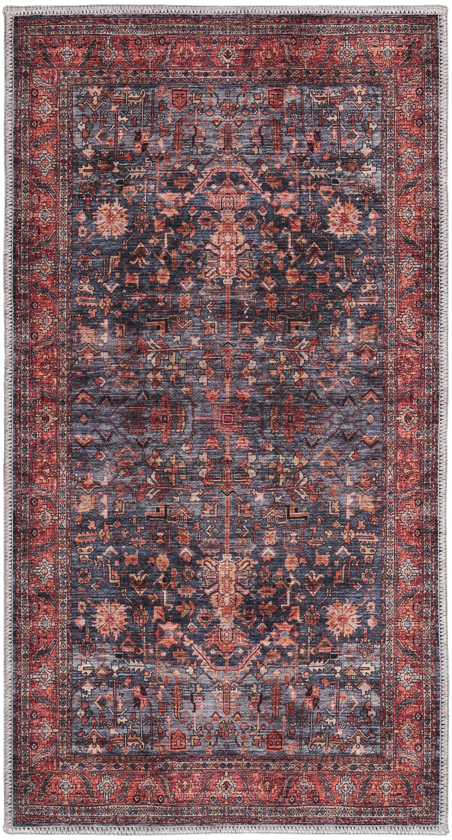 Nourison Grand Washables 2' x 3'9" Navy Brick Vintage Indoor Rug
