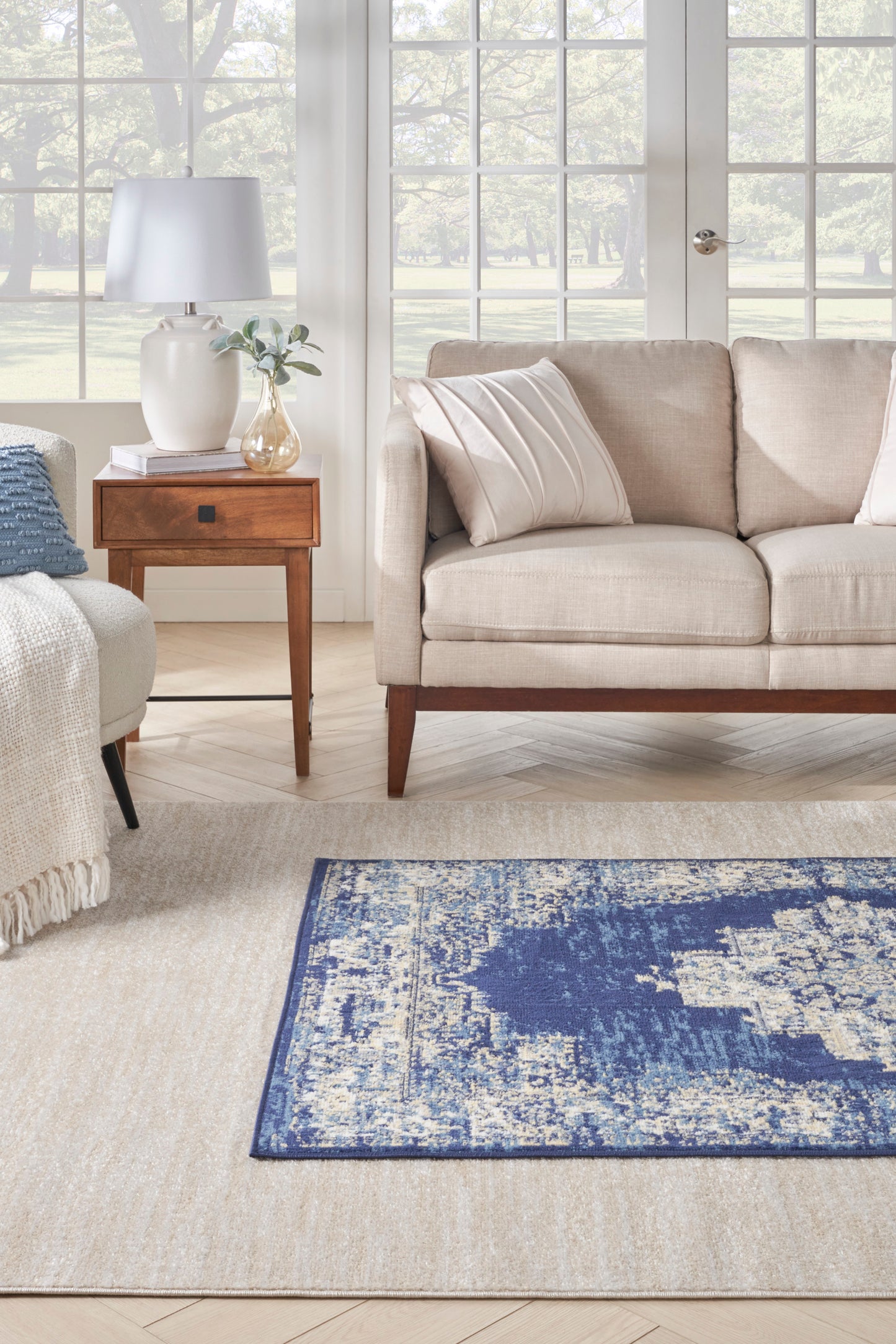 Nourison Nourison Essentials 5' x 8' Ivory Beige Outdoor Rug