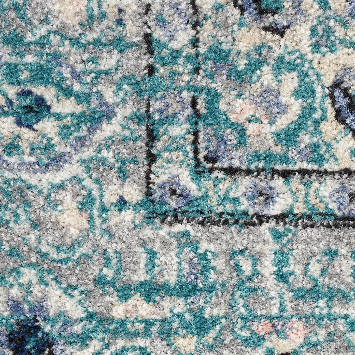 Nourison Passion 1'10" x 2'10" Turquoise Grey Bohemian Indoor Rug