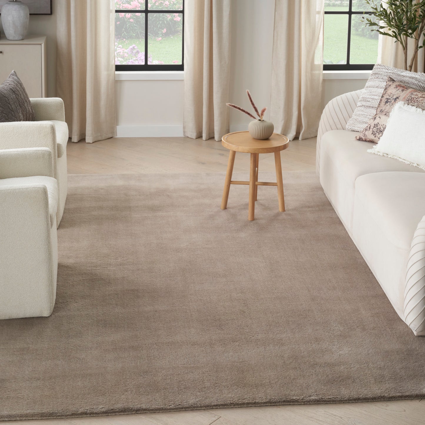 Nourison Plush Cloud 7'9" x 9'9" Taupe Modern Indoor Rug