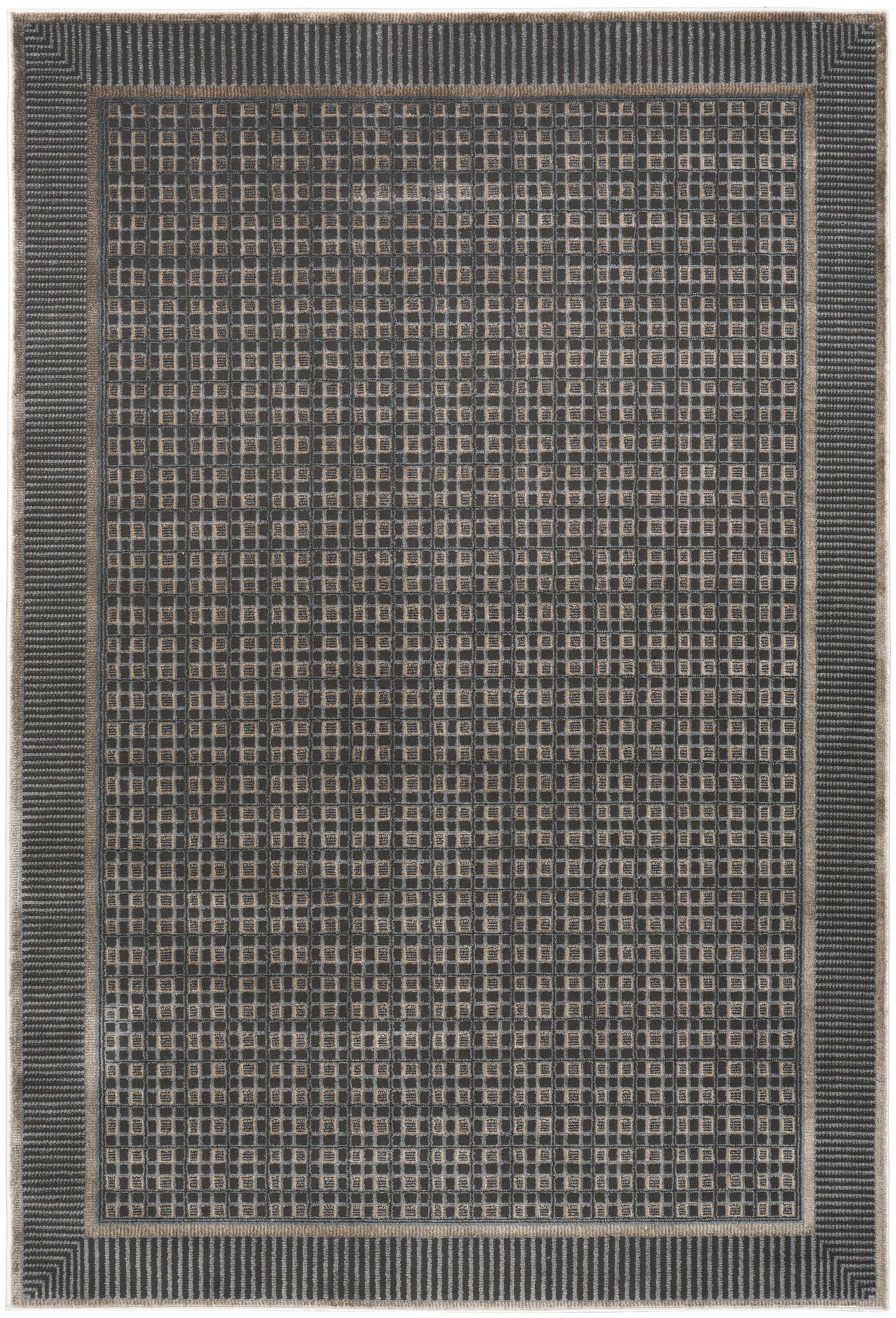 Nourison Nordic 5' x 7' Black Taupe Modern Indoor Rug