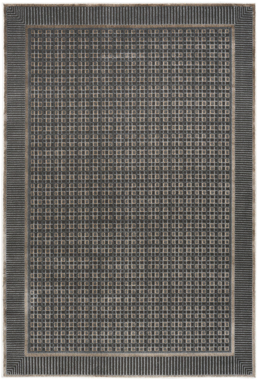 Nourison Nordic 5' x 7' Black Taupe Modern Indoor Rug