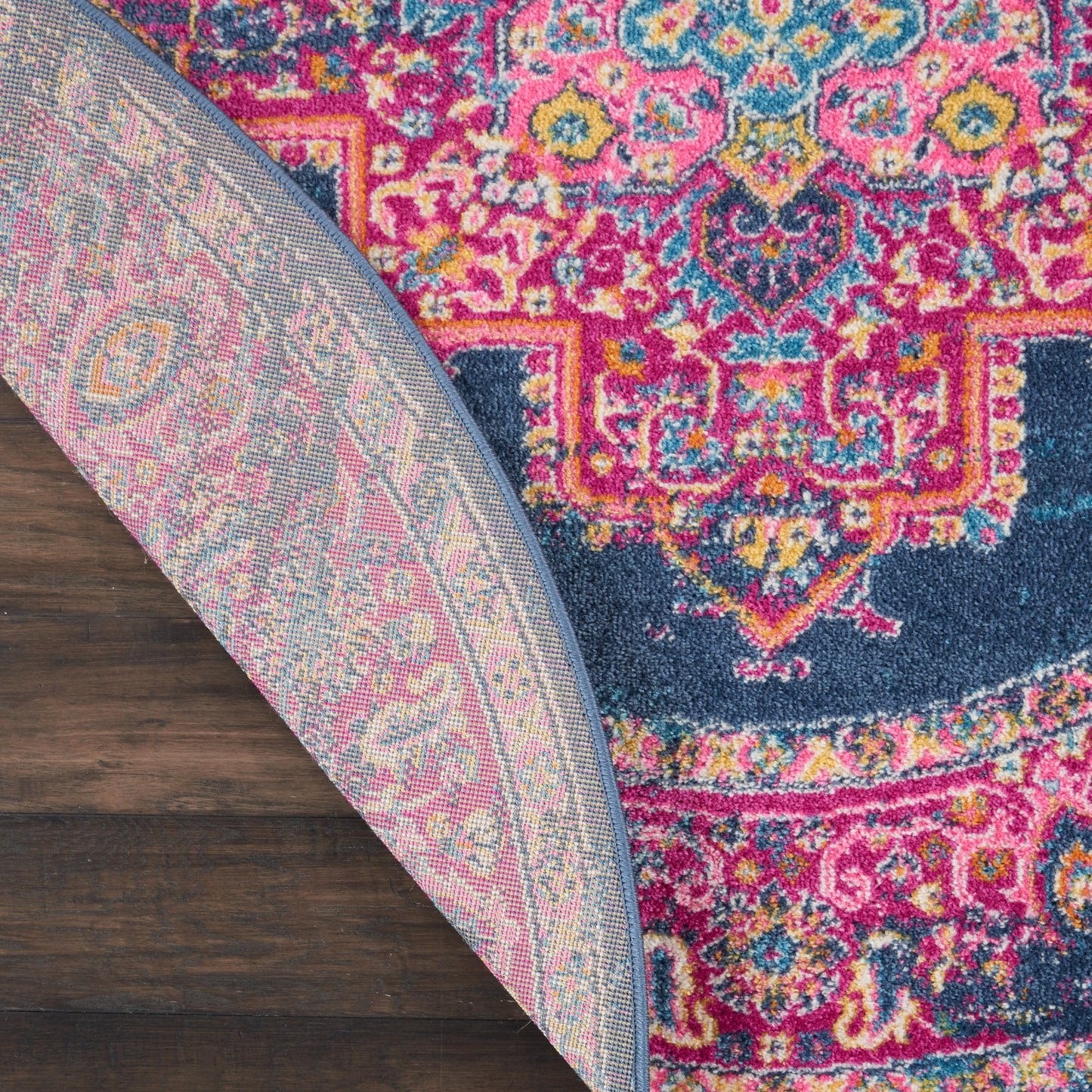Nourison Passion 4' x Round Blue Bohemian Indoor Rug