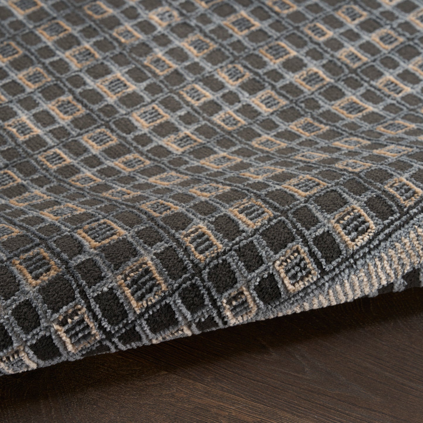 Nourison Nordic 5' x 7' Black Taupe Modern Indoor Rug