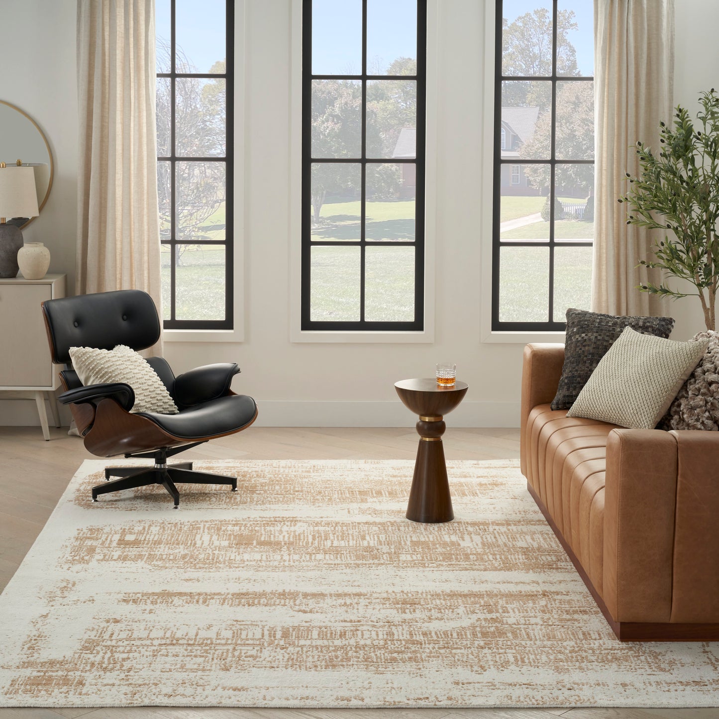 Nourison Harmony 8'6" x 11'6" Ivory Gold Modern Indoor Rug