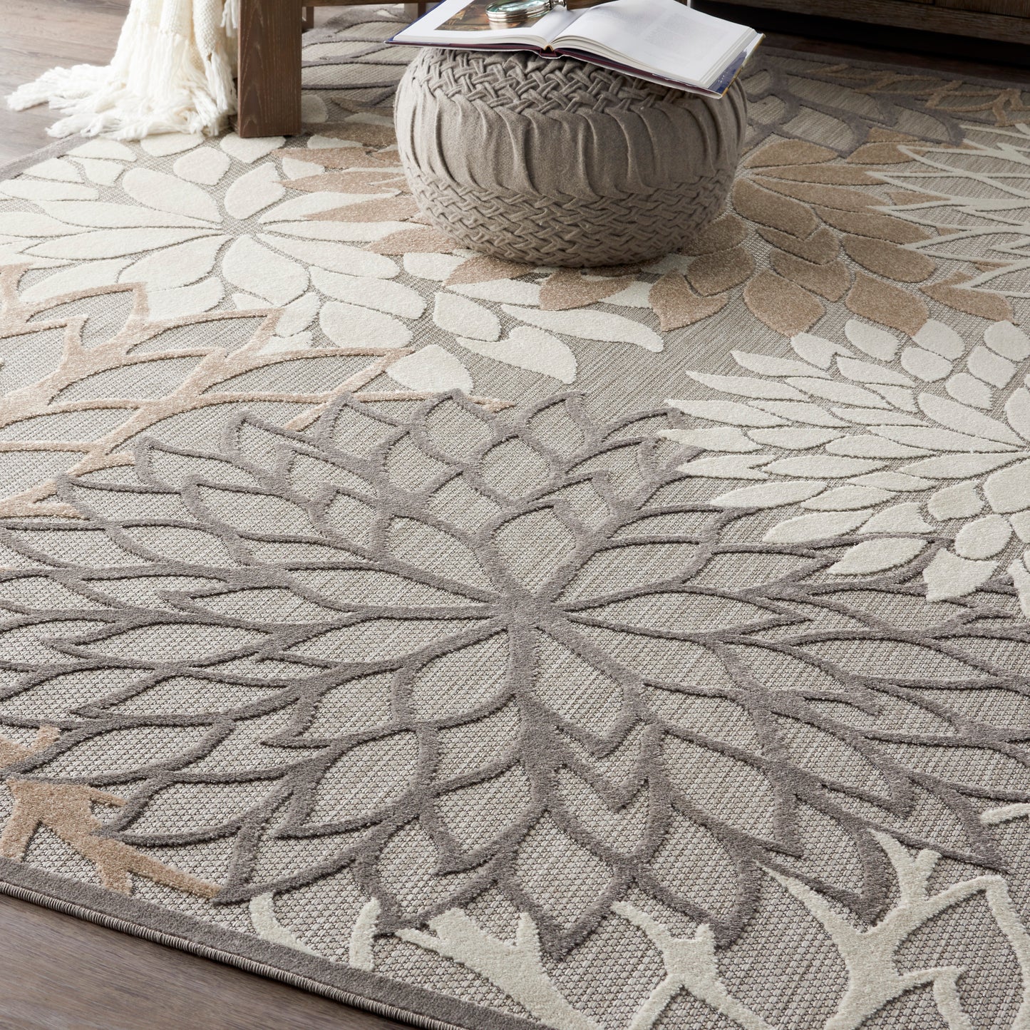 Nourison Aloha 9'6" x 13' Natural Tropical Rug