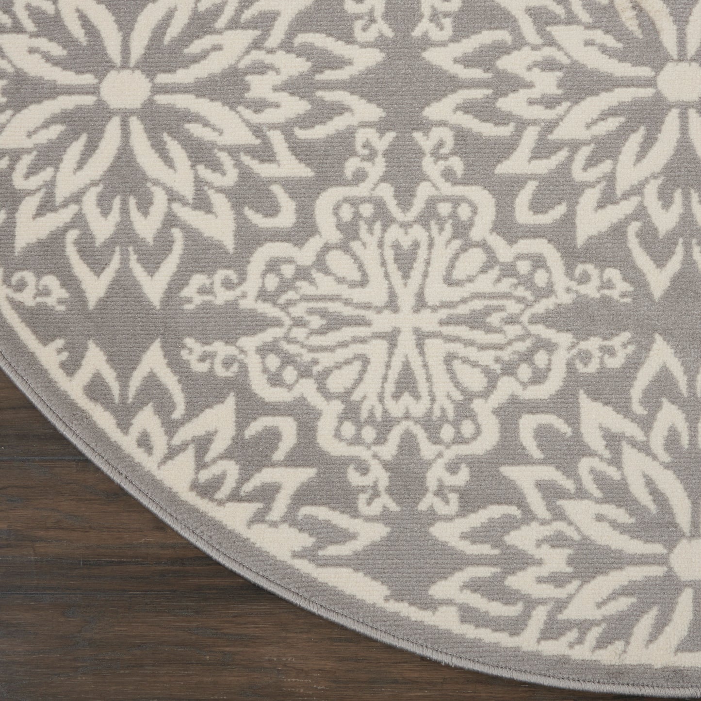 Nourison Jubilant 8' x Round Ivory/Grey Farmhouse Indoor Rug