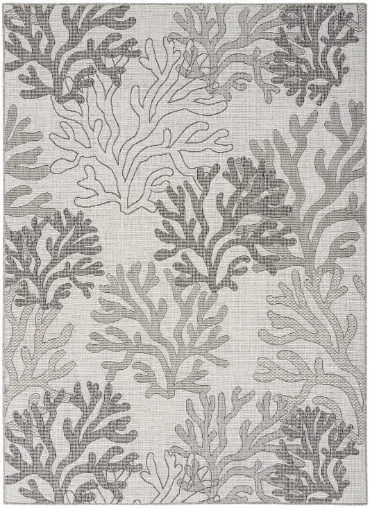 Nourison Garden Oasis 4' x 6' Grey Coastal, Nautical & Beach Rug
