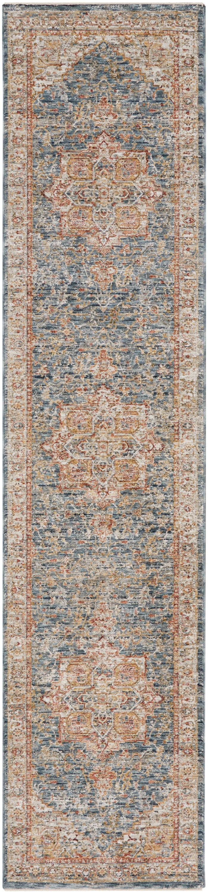 Nourison Sahar 2'3" x 10'2" Ivory Blue Vintage Indoor Rug