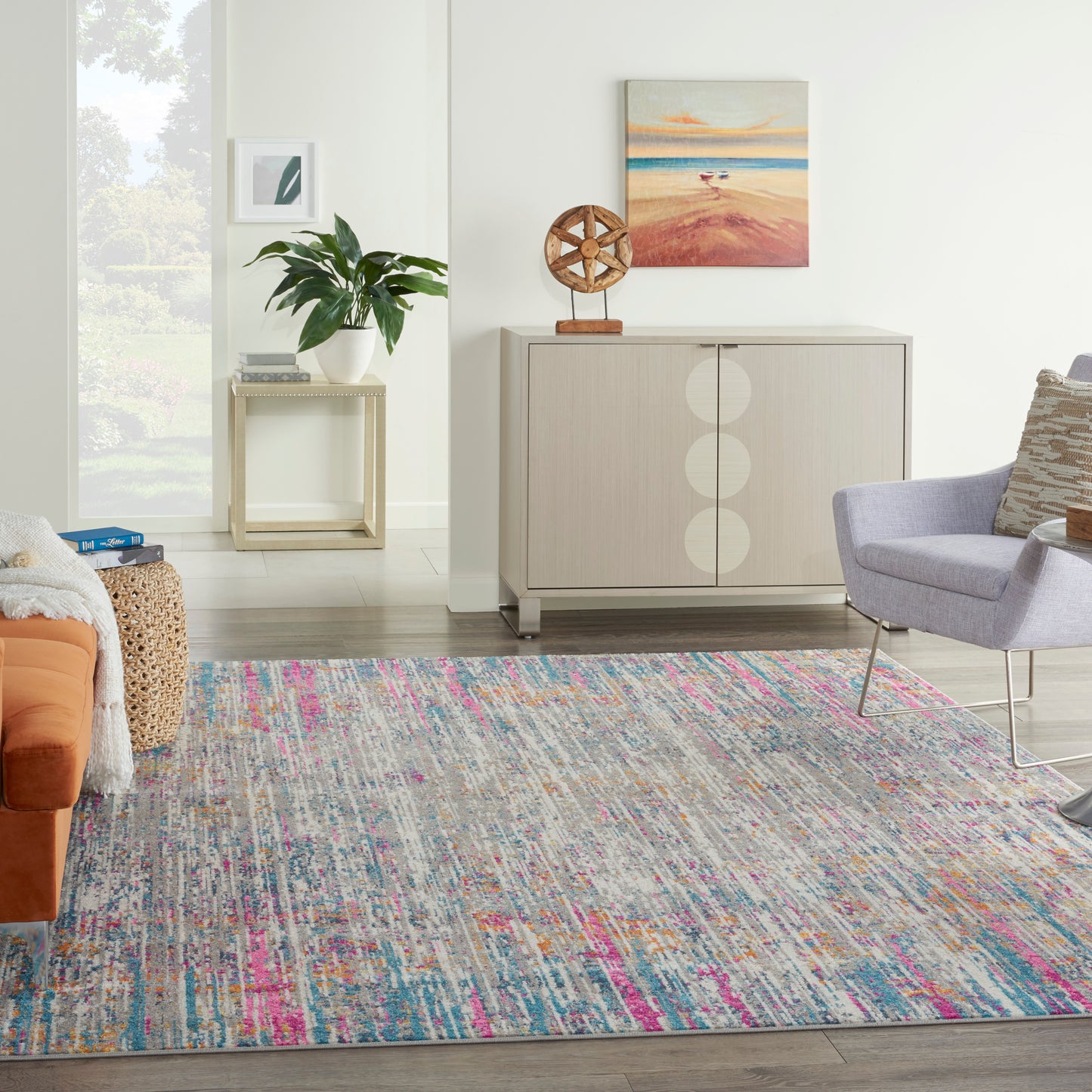 Nourison Passion 6'7" x 9'6" Ivory/Multi Modern Indoor Rug