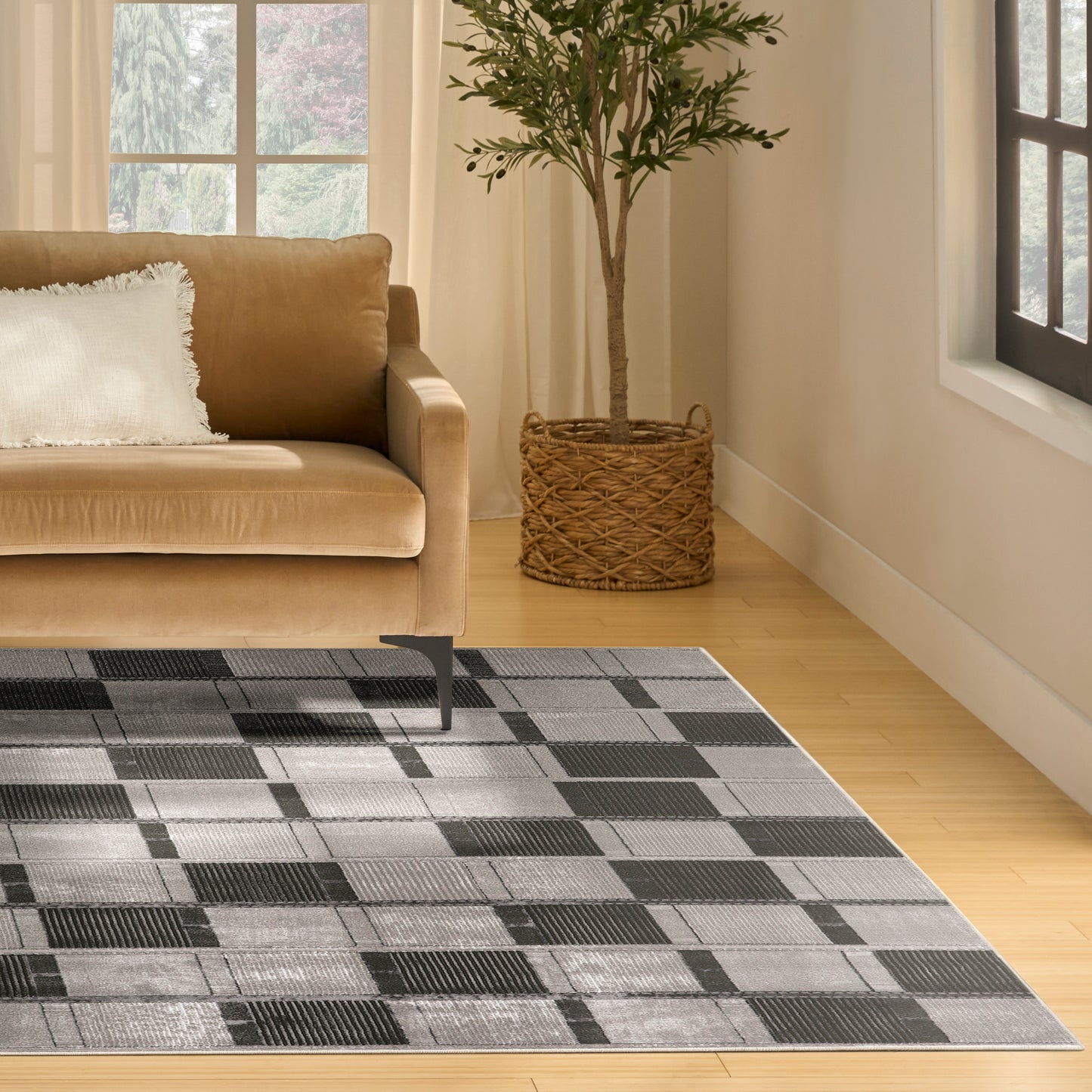 Nourison Nordic 8' x 10' Grey Black Modern Indoor Rug