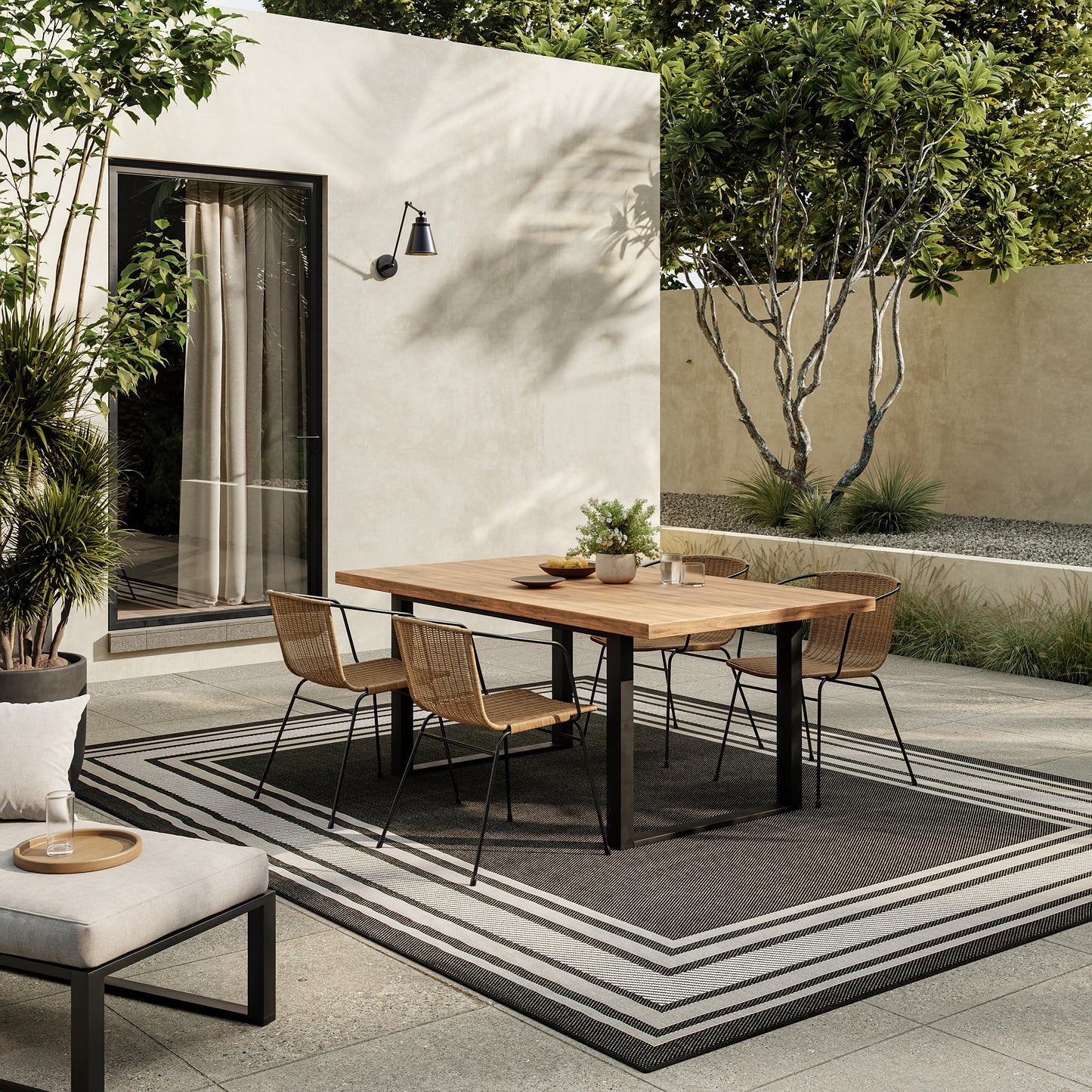 Nourison Horizon Indoor/Outdoor 9' x 12' Black Modern Rug