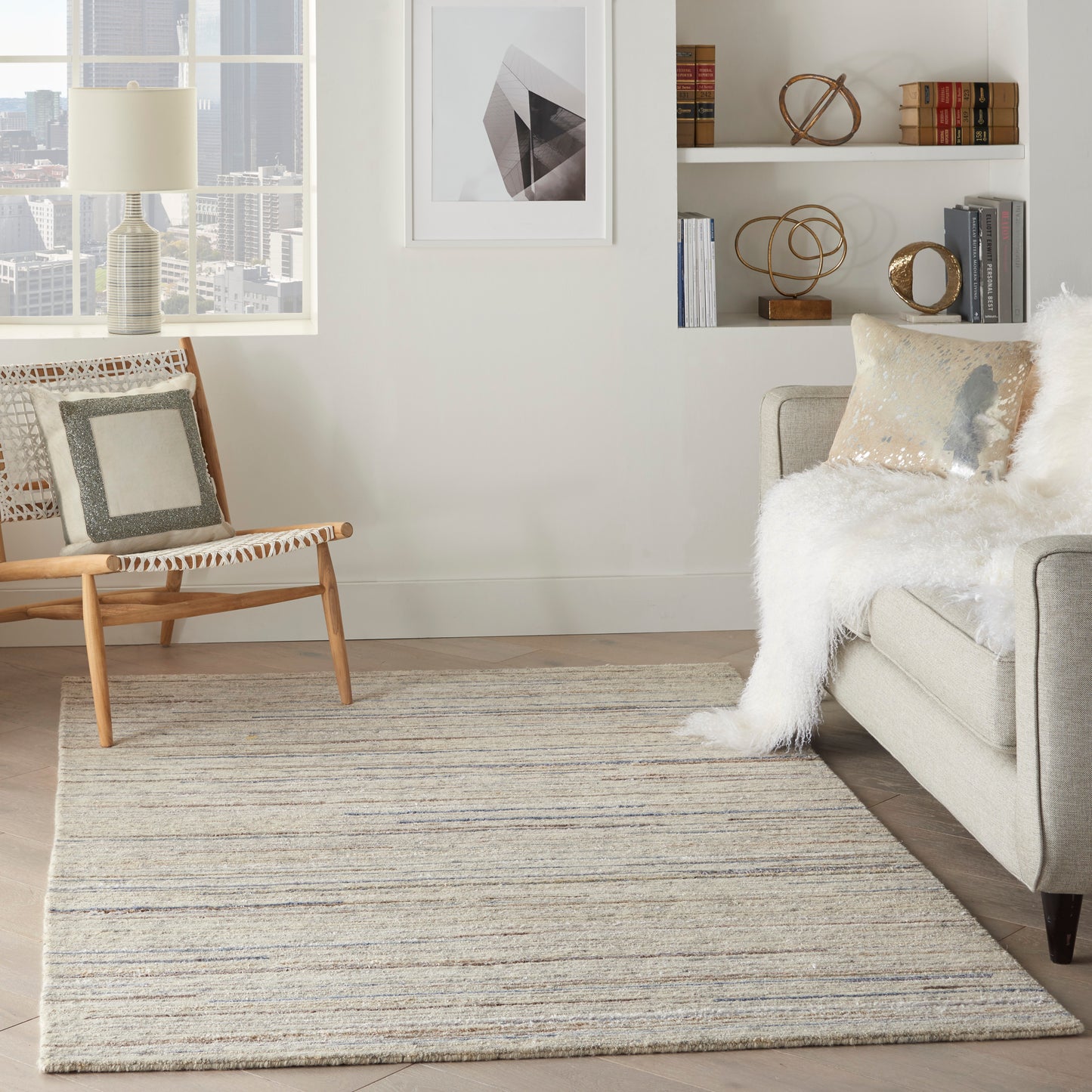 Nourison Plateau 5'6" x 7'5" Ivory Modern Indoor Rug
