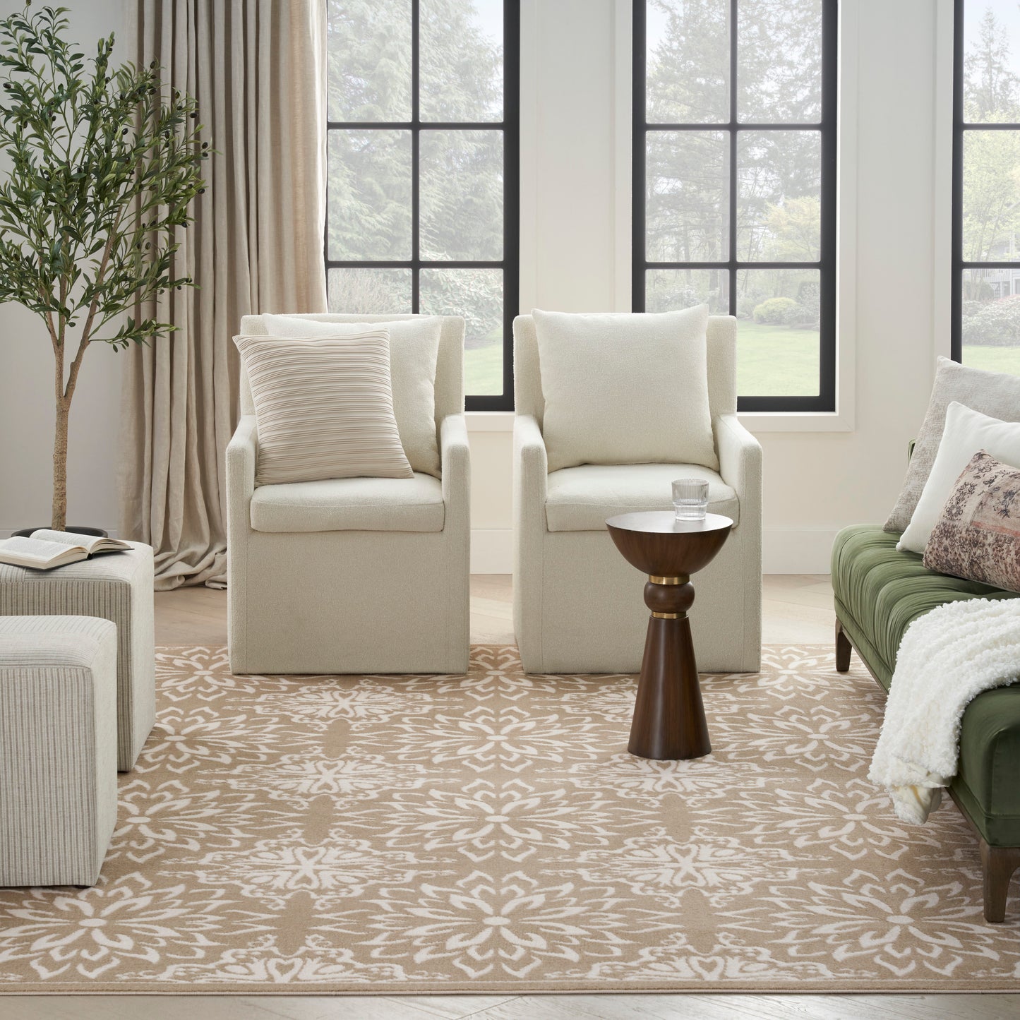 Nourison Jubilant 8'6" x 12' Taupe Farmhouse Indoor Rug