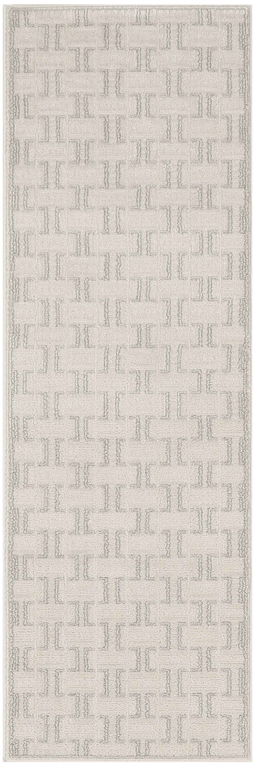 Nourison Nordic 2' x 6' Ivory Grey Scandinavian Indoor Rug