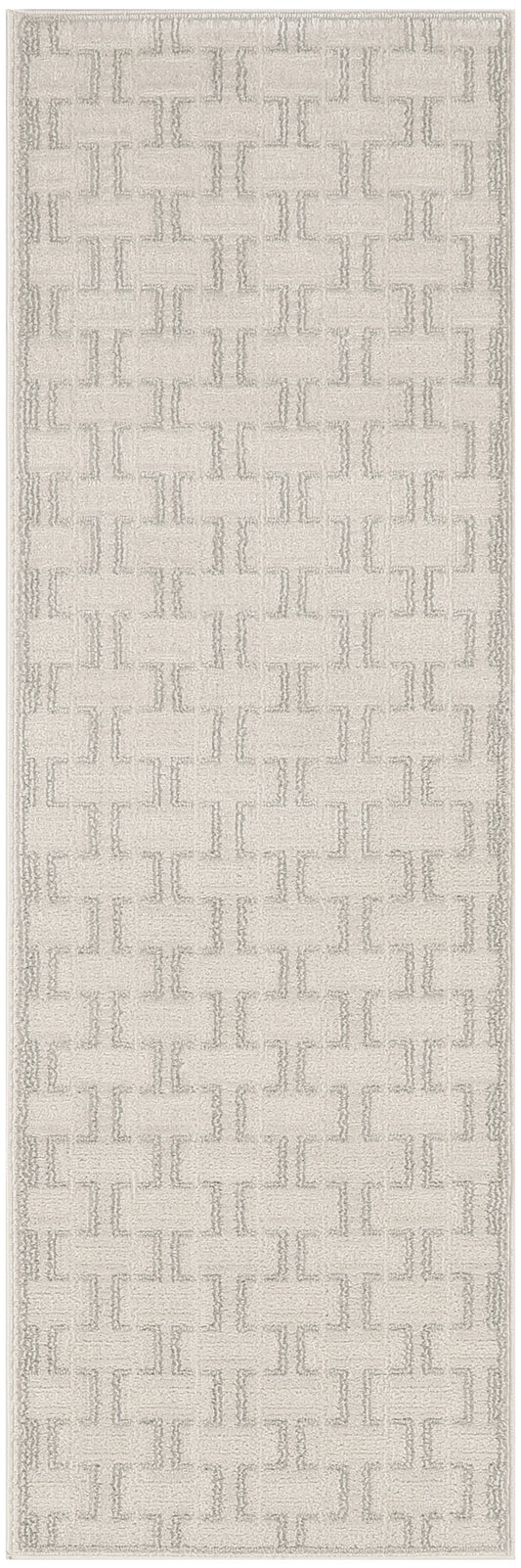 Nourison Nordic 2' x 6' Ivory Grey Scandinavian Indoor Rug