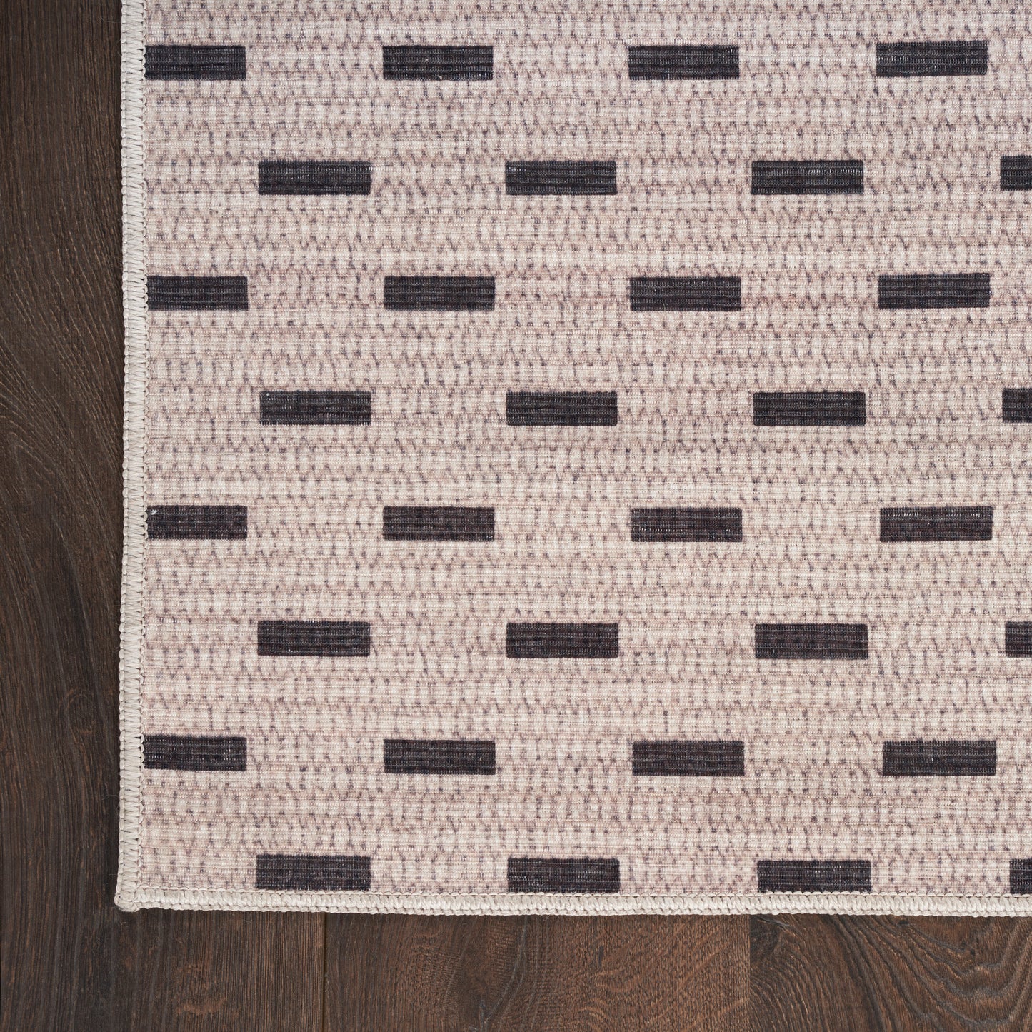 Nourison Nourison Washables 3' x 5' Cream Black Scandinavian Indoor Rug