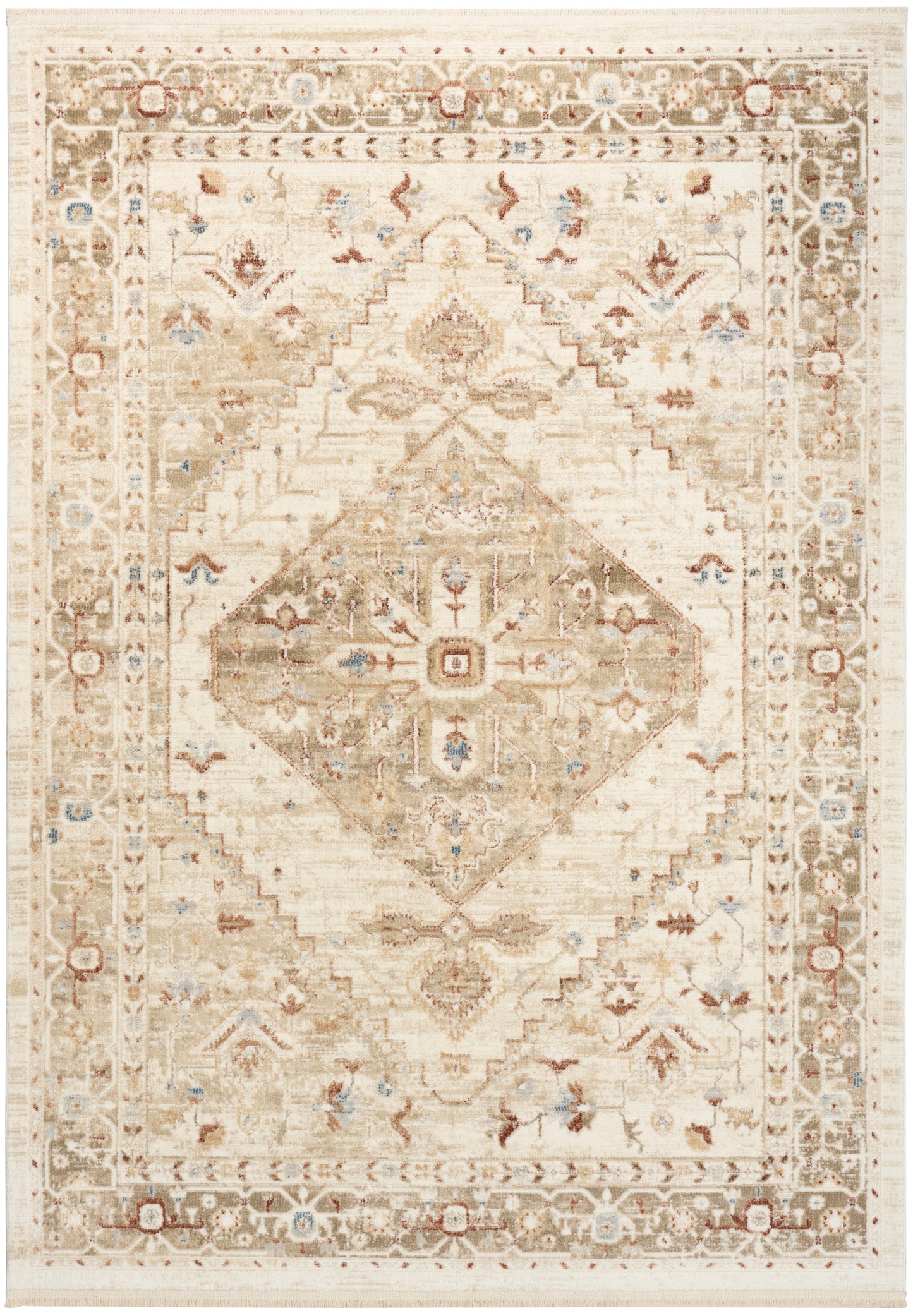Nourison Pardis 4' x 6' Ivory Taupe Vintage Indoor Rug