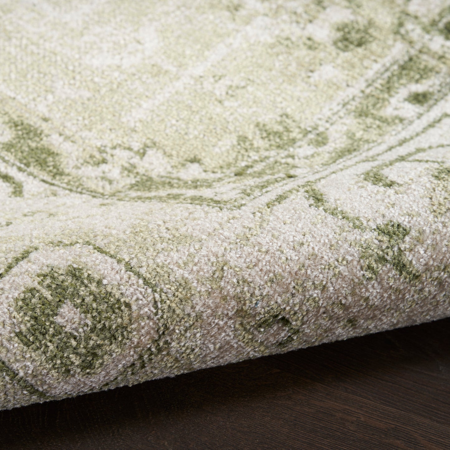 Nourison Astra Machine Washable 9' x 12' Ivory Green Vintage Indoor Rug