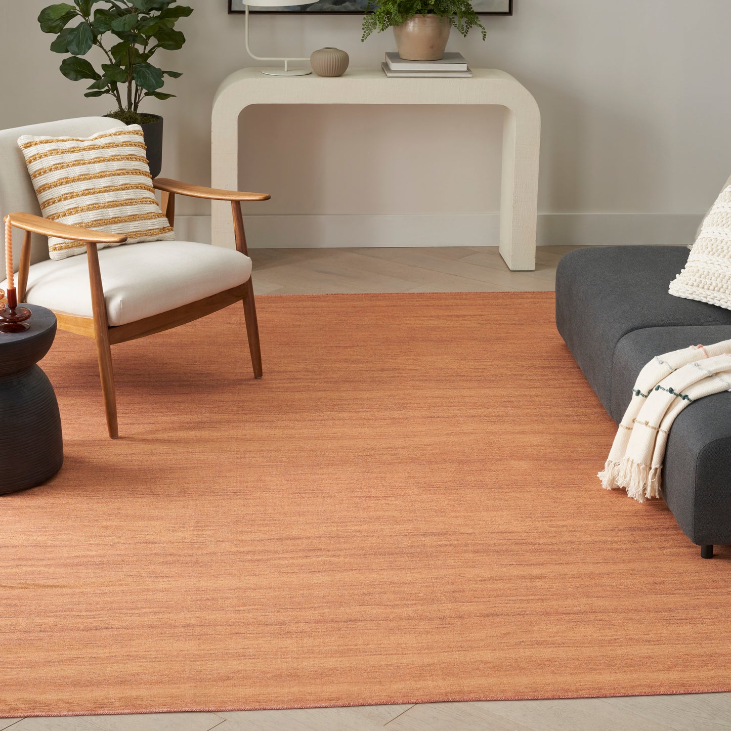 Nourison Washable Essentials 6' x 9' Copper Modern Indoor Rug