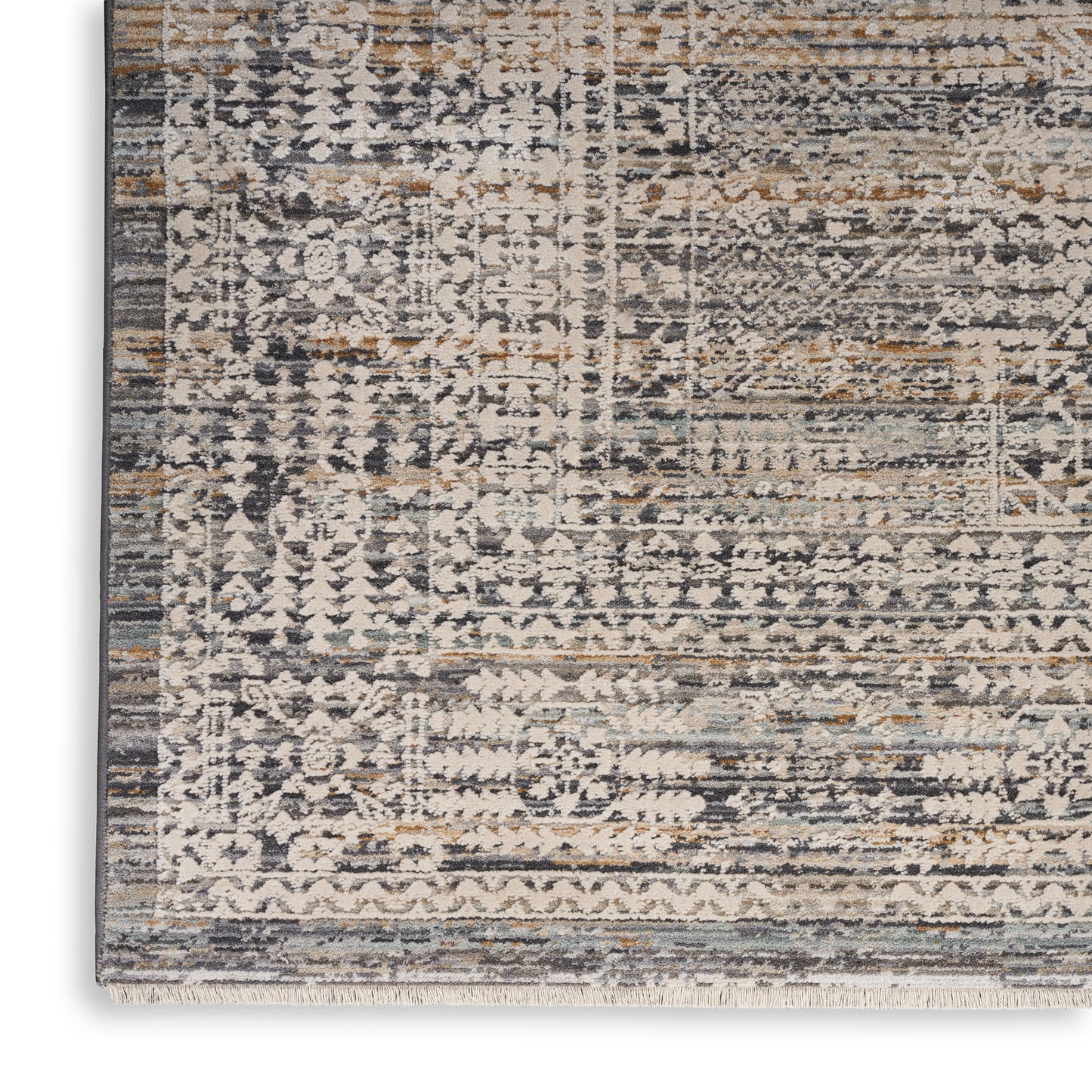 Nourison Lynx 2'6" x 4'6" Ivory Slate Vintage Indoor Rug