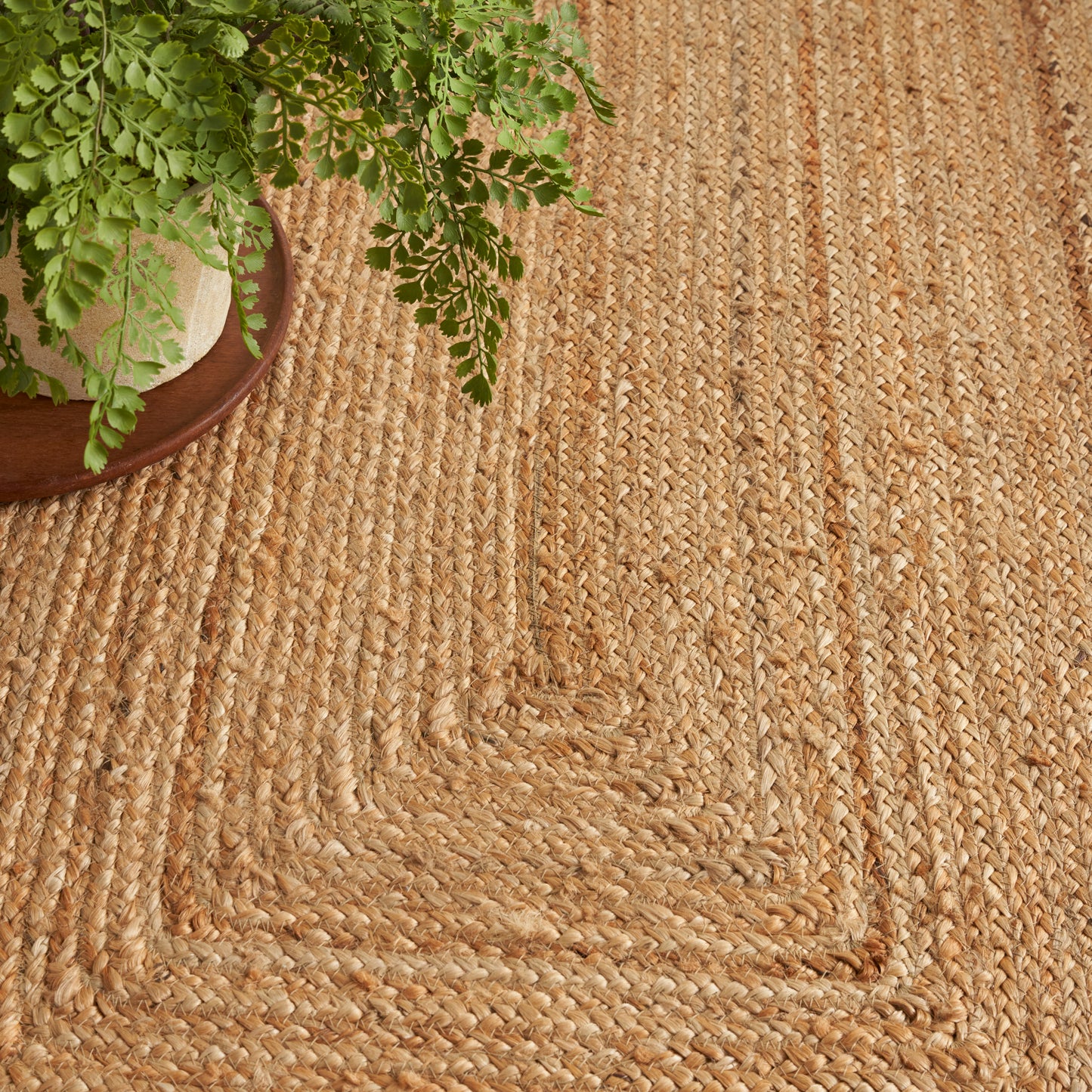 Nourison Natural Jute 4' x 6' Natural Farmhouse Indoor Rug