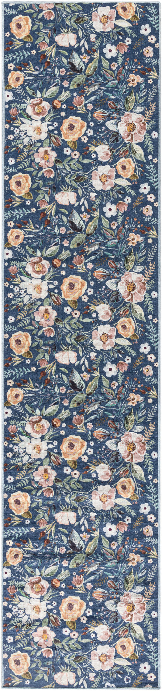 Nourison Nourison Washables 2'2" x 8' Navy Multicolor Vintage Indoor Rug