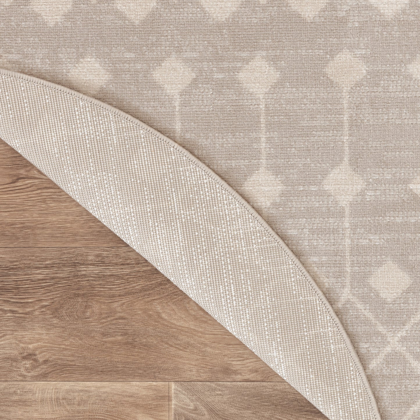 Nourison Grafix 5'3" x Round Beige Bohemian Indoor Rug