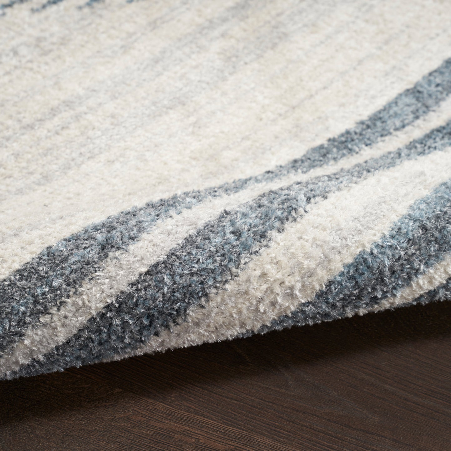 Nourison Astra Machine Washable 9' x 12' Ivory Blue Mid-Century Modern Indoor Rug